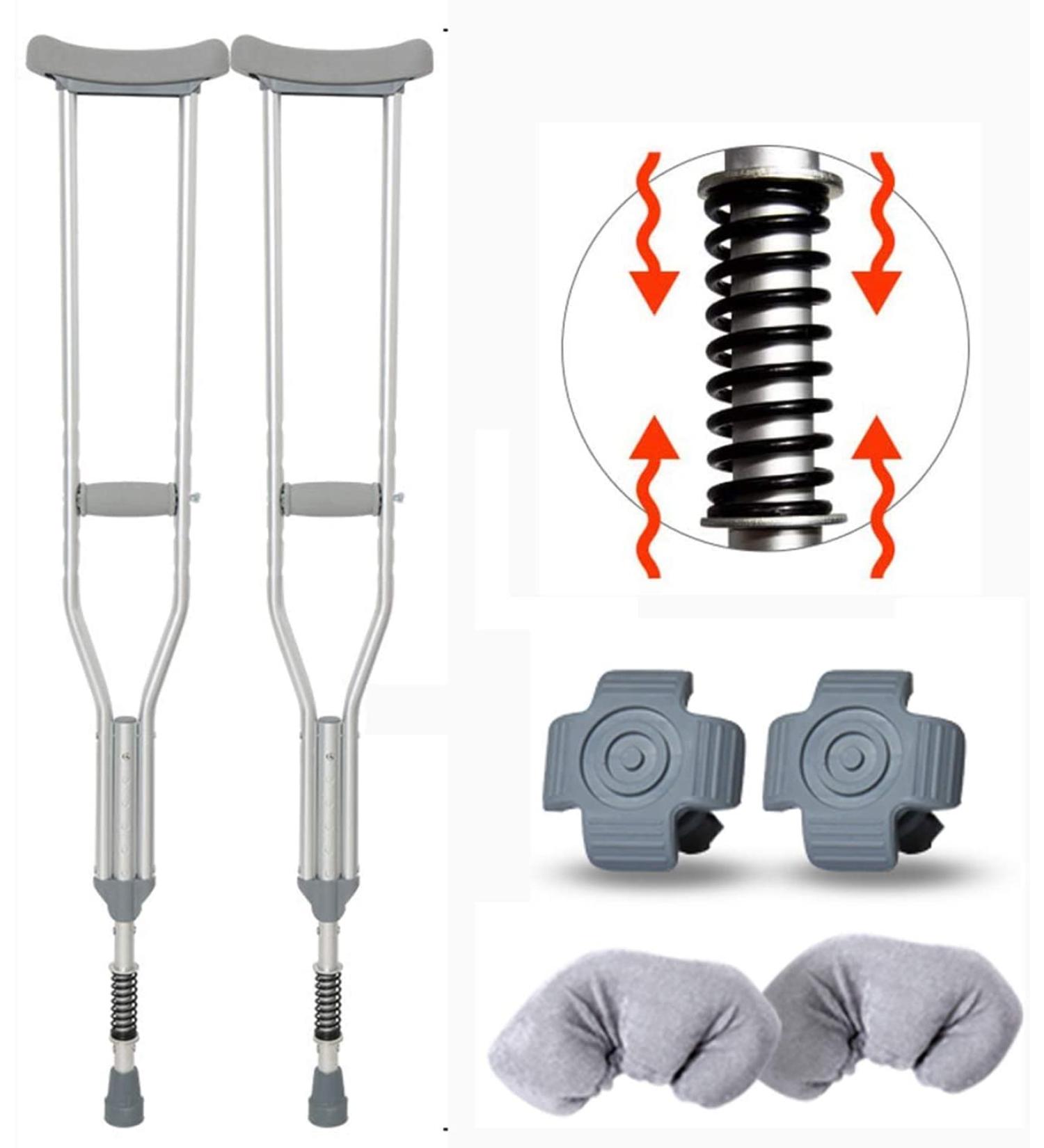 Crutches for Adults Underarm Underarm Crutches for Adjustable Underarm Adult Crutches with Damping Spring Height Adjustable Heavy Duty Avoid Armpit Swelling Pain 2X Crutches Ti Lucky Star - Buy Online on GoSupps.com