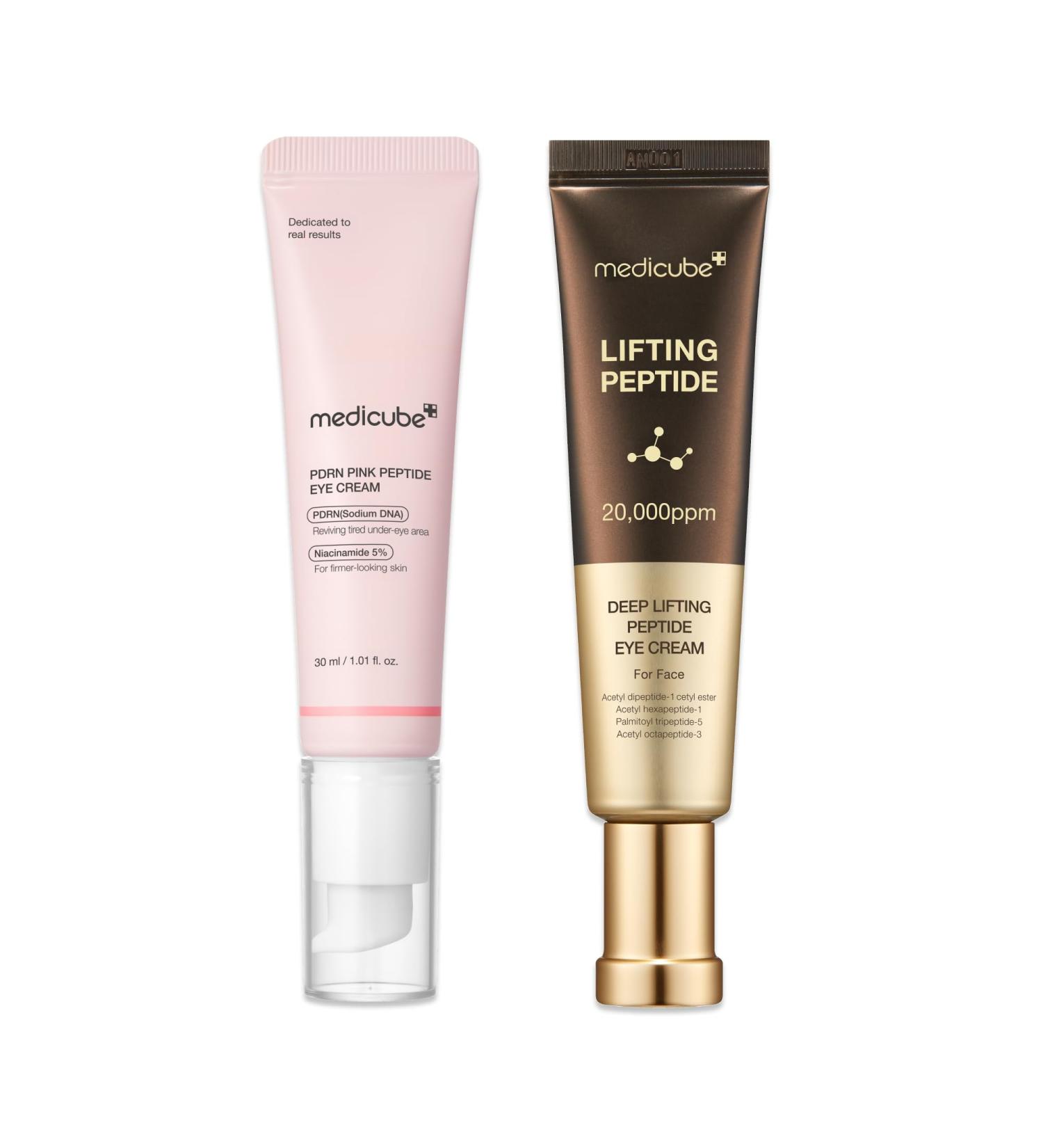 medicube Eye Serum Duo for Firmer-Looking Skin: PDRN Peptide Serum and Deep Reviving Peptide Eye Cream | Korean Skincare Gifts for Her Valentines Day Gifts for Her Skin Care Set - Buy Online on GoSupps.com