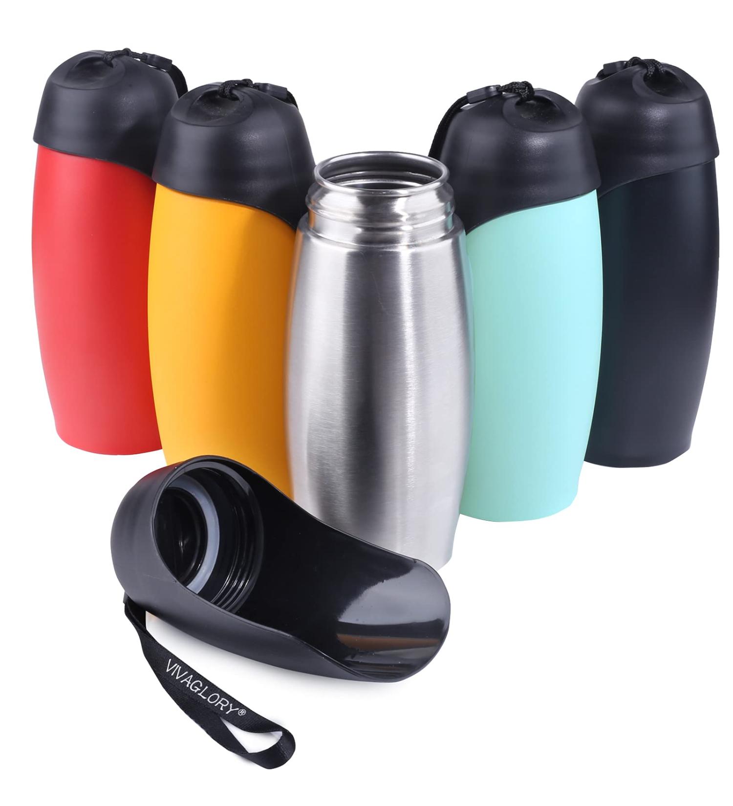 Vivaglory 750ml Stainless Steel Dog Water Bottle | Portable & Leak-proof Pet Drinking Container for Hiking & Walking - Buy Online on GoSupps.com