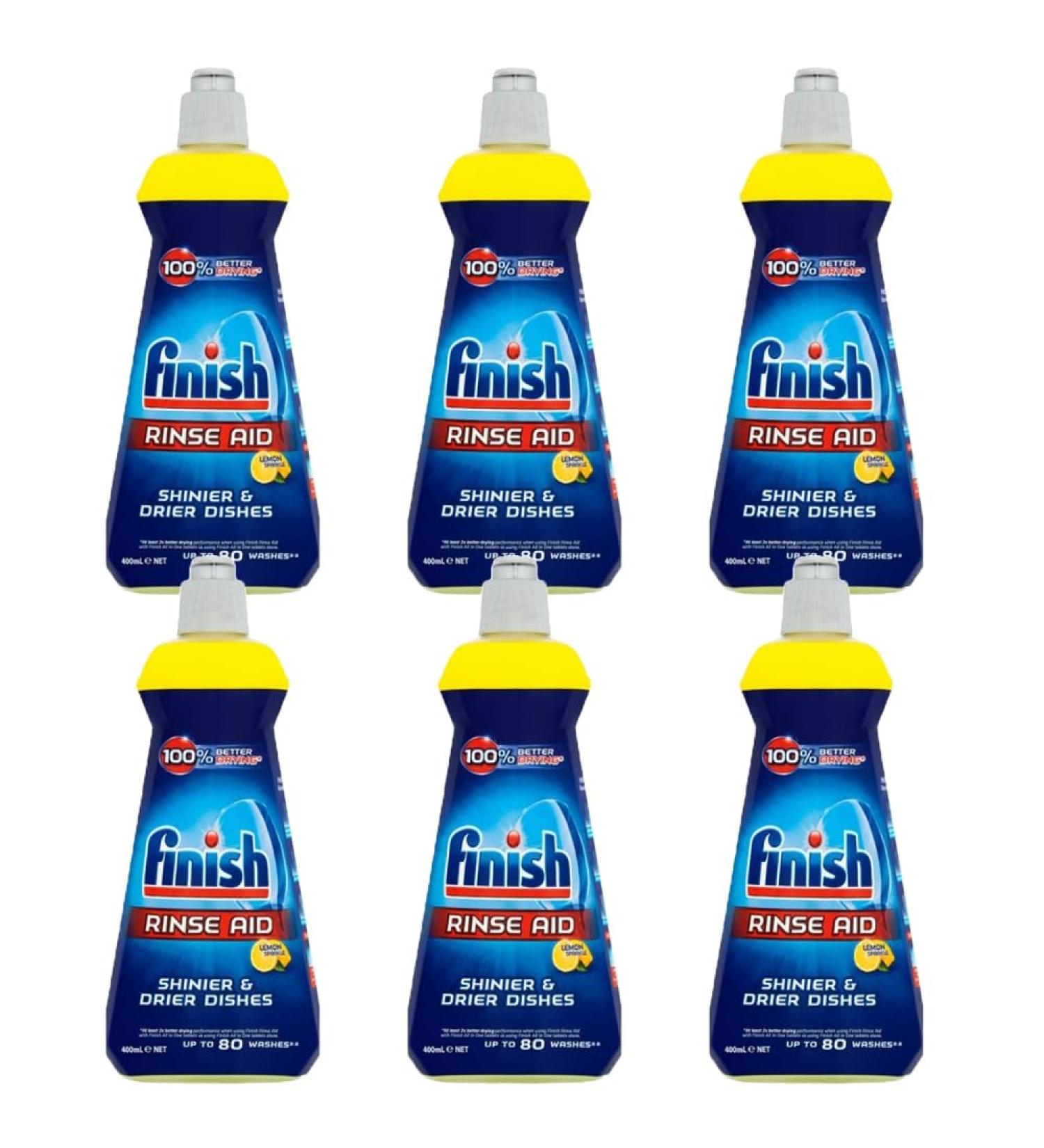 Rinse Aid Lemon Fragrance Dishwasher Shine Liquid 400ml x 6 Original Professional Industrial Machine Deep Cleaner Sparkle Glass with Welari Thank You Card Pack of 6 - Buy Online on GoSupps.com