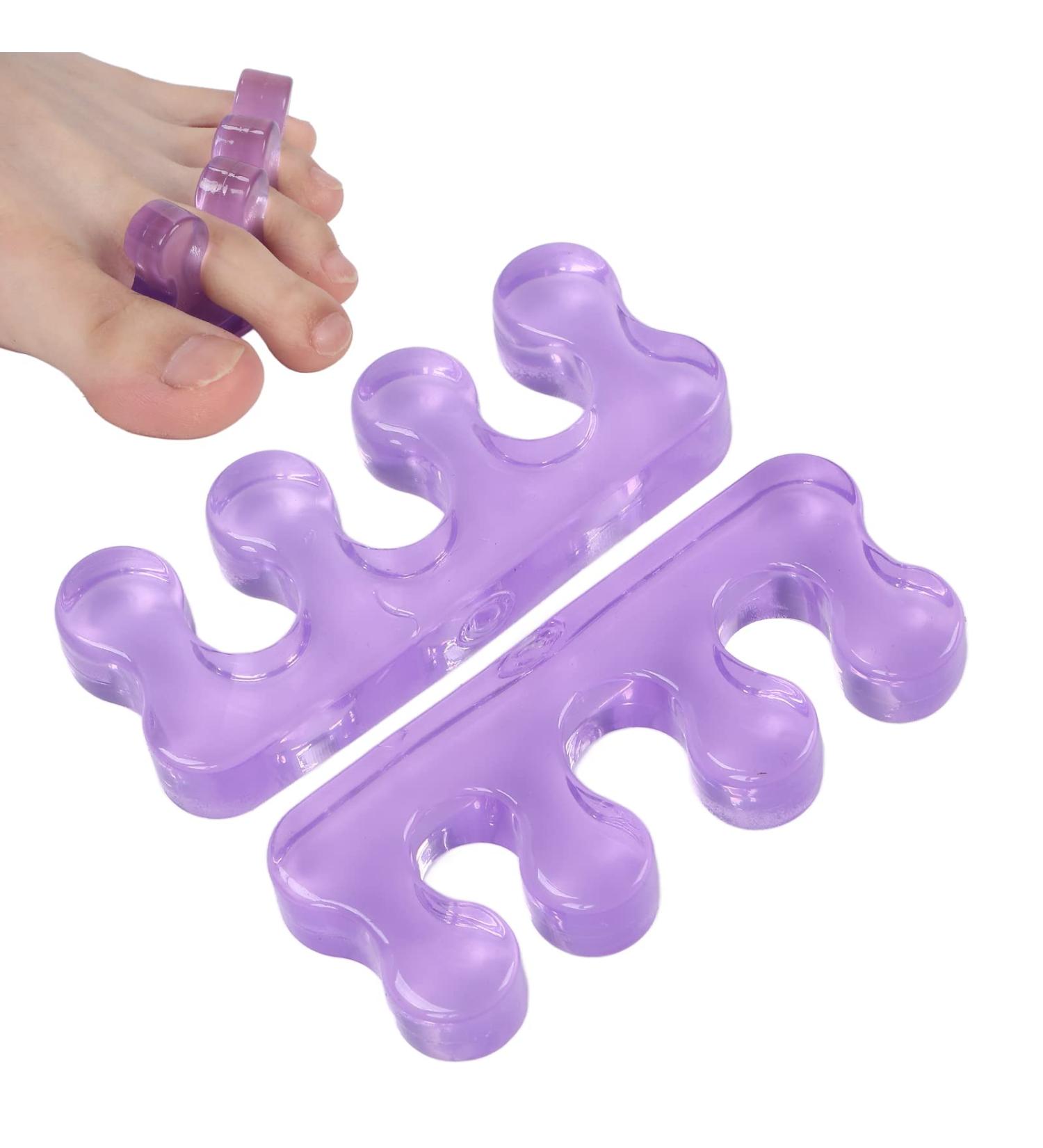 2 Pcs Purple Silicone Toe Separators for Bunion Relief and Hammer Toe Support - Buy Online on GoSupps.com