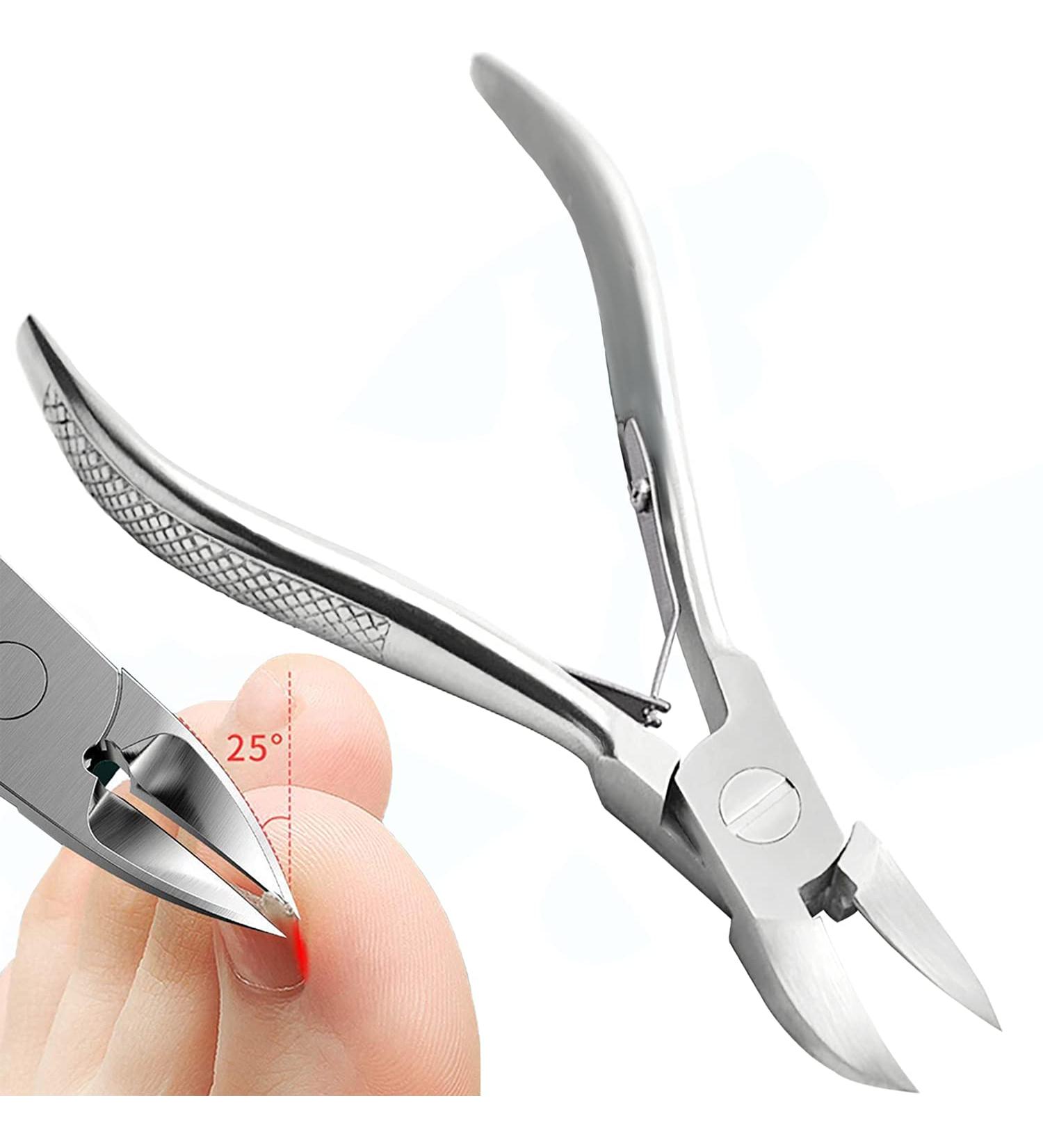 Professional Stainless Steel Toenail Clippers for Thick and Ingrown Nails - Sharp Curved Blade Nail Cutter for Men, Women, and Adults - Buy Online on GoSupps.com