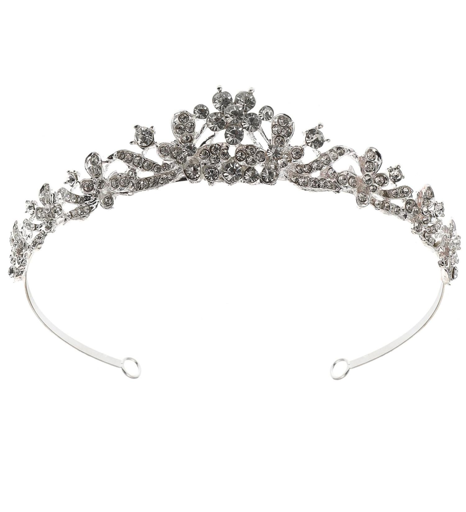 FRCOLOR Crystal Wedding Tiara - Elegant Rhinestone Bridal Jewelry Crown for Brides | Silver Hair Accessories - Buy Online on GoSupps.com