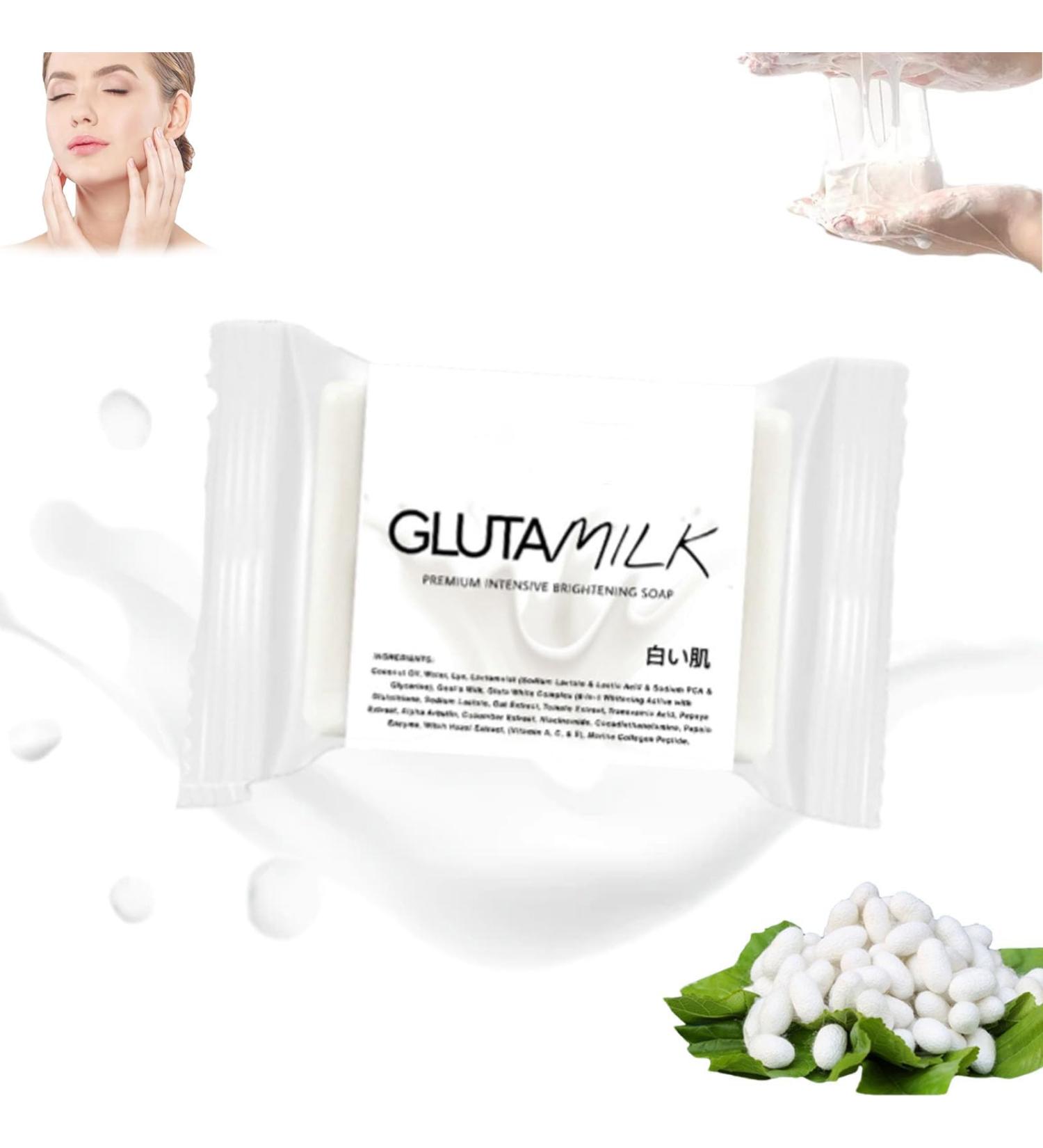 Glutamilk Gluta Milk Soap Glutamilk Facial Soap For Firm and Brightening Skin Deep Cleansing Silk Protein Skin Repair Soap (1pcs) - Buy Online on GoSupps.com
