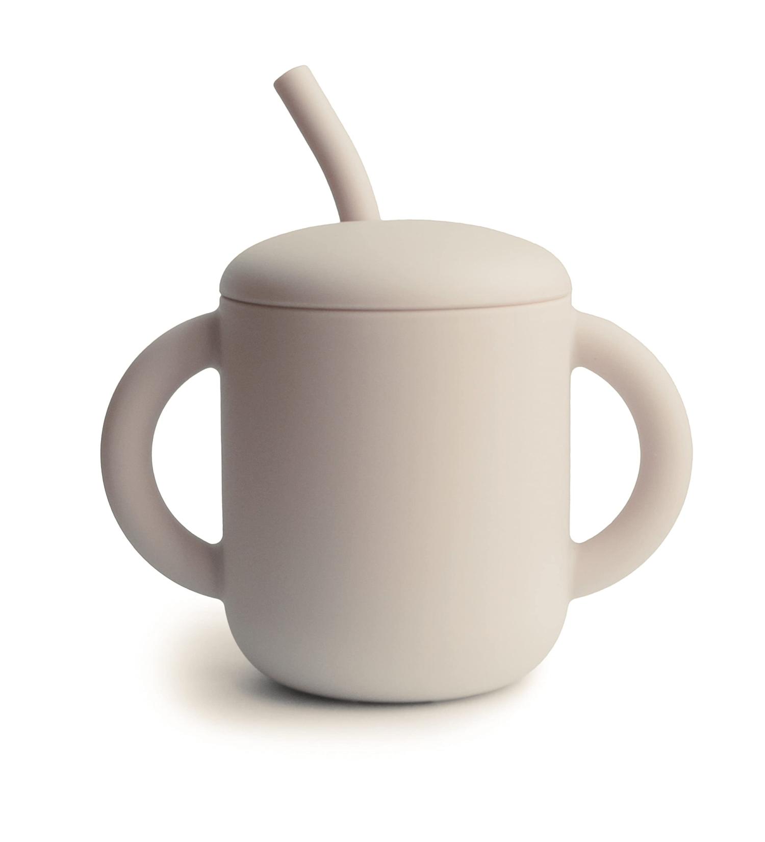 Mushie Drinking Cup with Straw for Kids | Safe Durable & High-Quality | Perfect for 6 Months+ | Shifting Sand Color - Buy Online on GoSupps.com