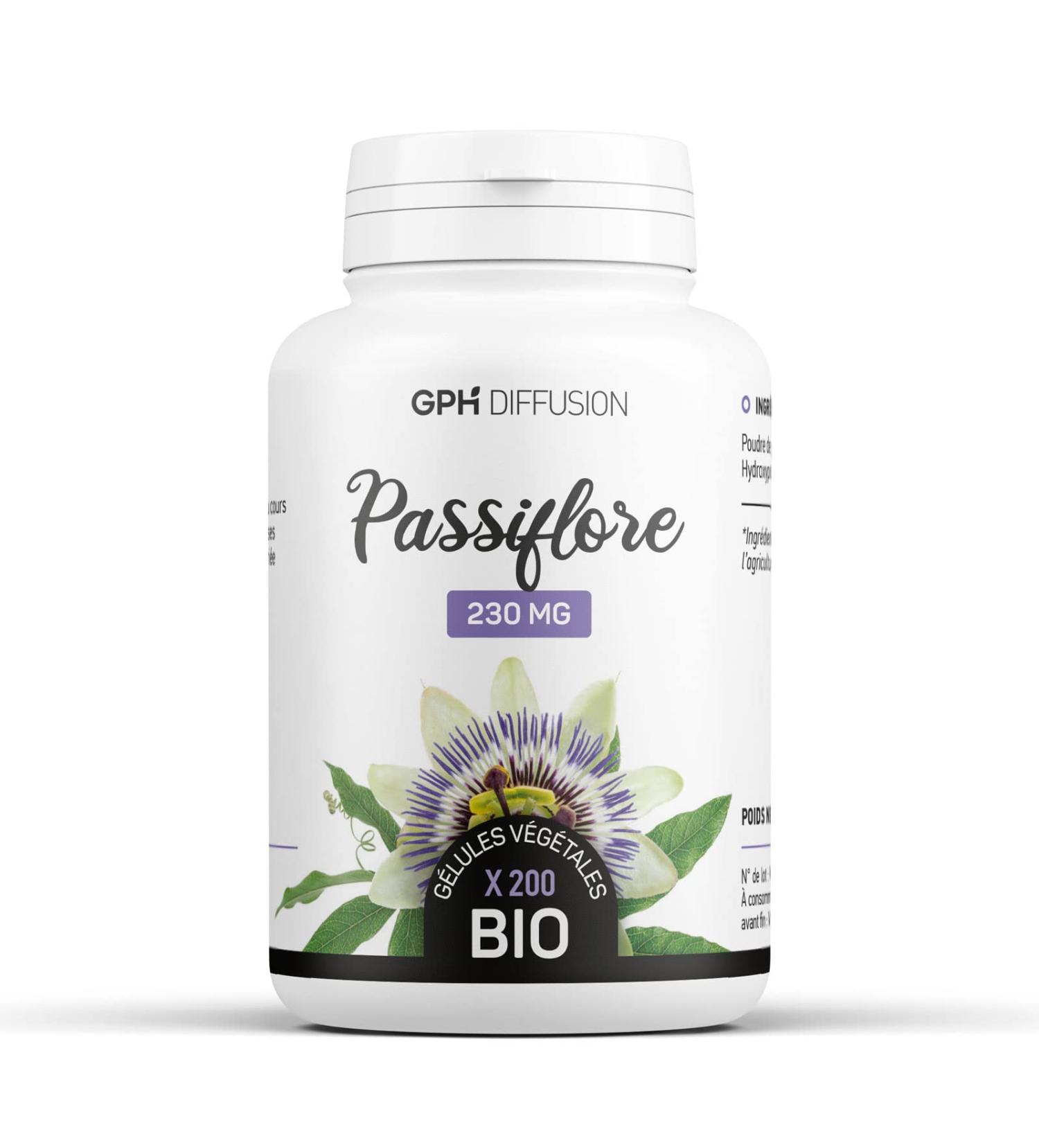 Passiflora incarnata Organic Passionflower 230 mg - 200 Vegetable Capsules - Buy Online on GoSupps.com