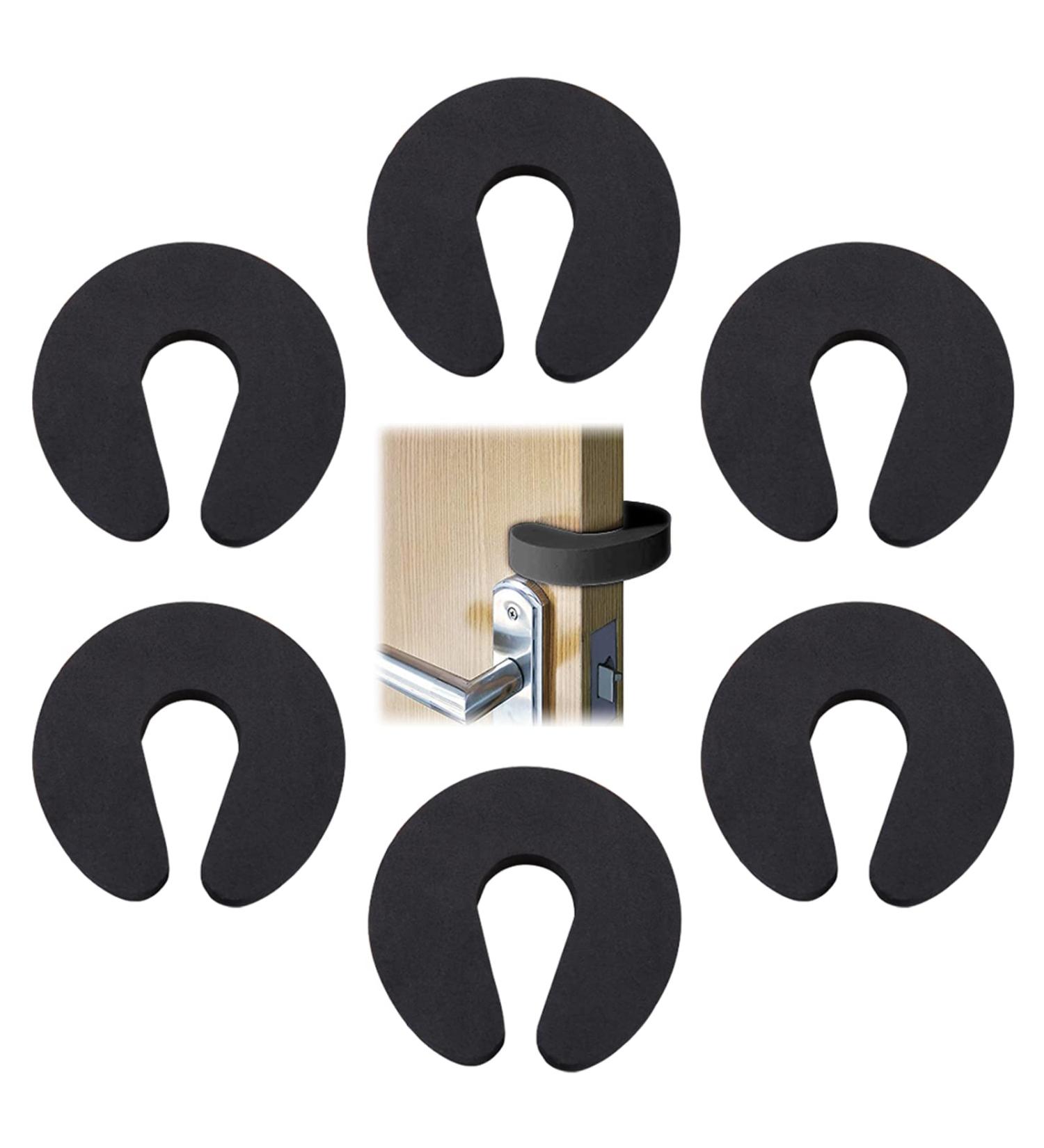 Safety Door Stoppers Door Slam Stopper 6 pcs Door Stoppers for Kids Door Anti Slam Foam Door Stoppers Top of Door Foam Door Stoppers Kids Door Finger Guards Door Safety for Children Black 6 Pcs-Black - Buy Online on GoSupps.com
