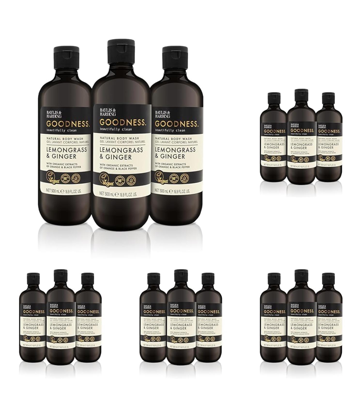 Baylis & Harding Goodness Lemongrass and Ginger Body Wash 500 ml (Pack of 15) - Vegan Friendly 1 count (Pack of 15) Lemongrass & Ginger Body Wash - Buy Online on GoSupps.com