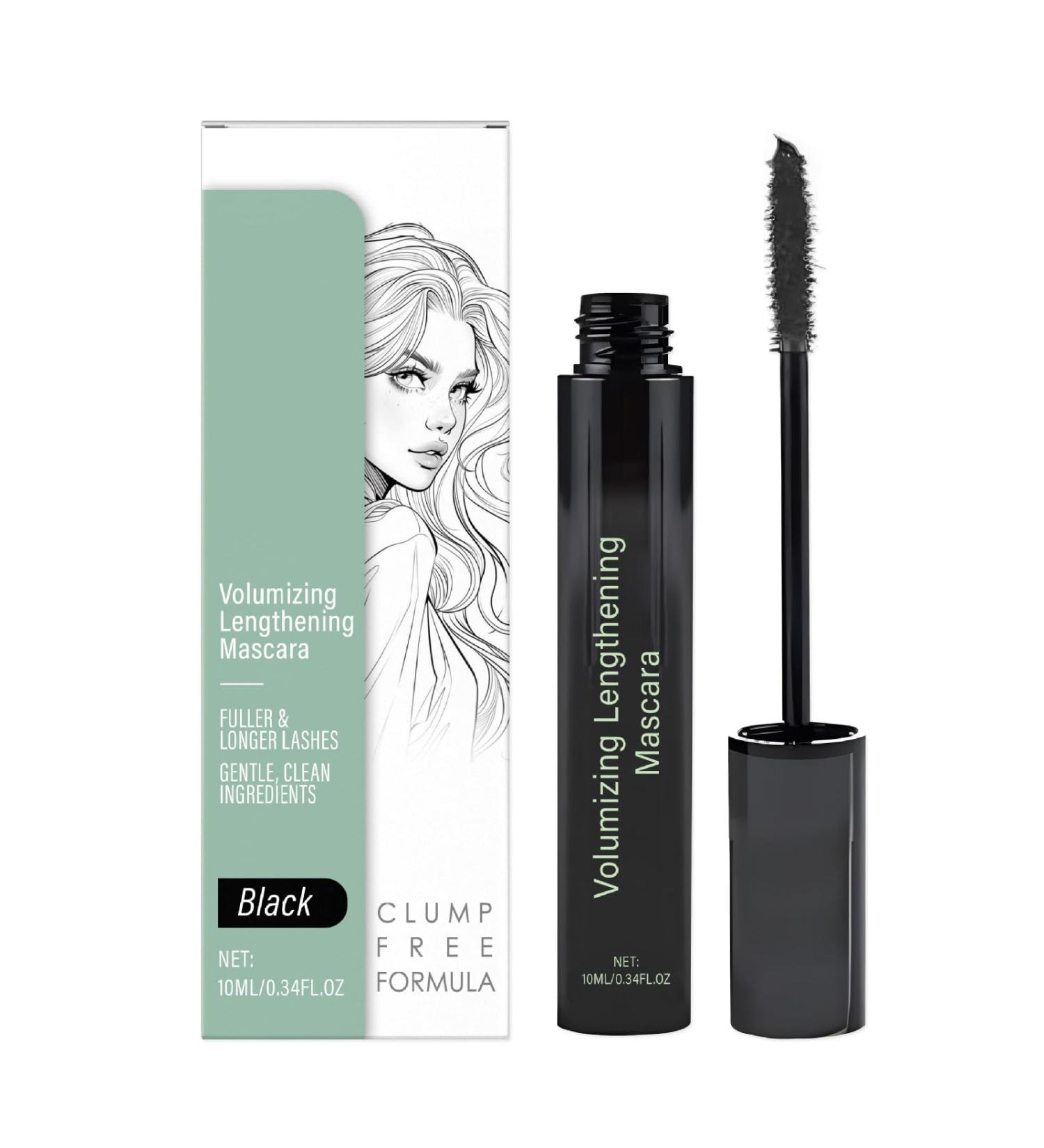  KOSLEOW Waterproof Black Mascara - Volume Mascara with False Lash Effect Extreme Lengthening Clump-Free Hypoallergenic Formula for Sensitive Skin - 10ml - Buy Online on GoSupps.com