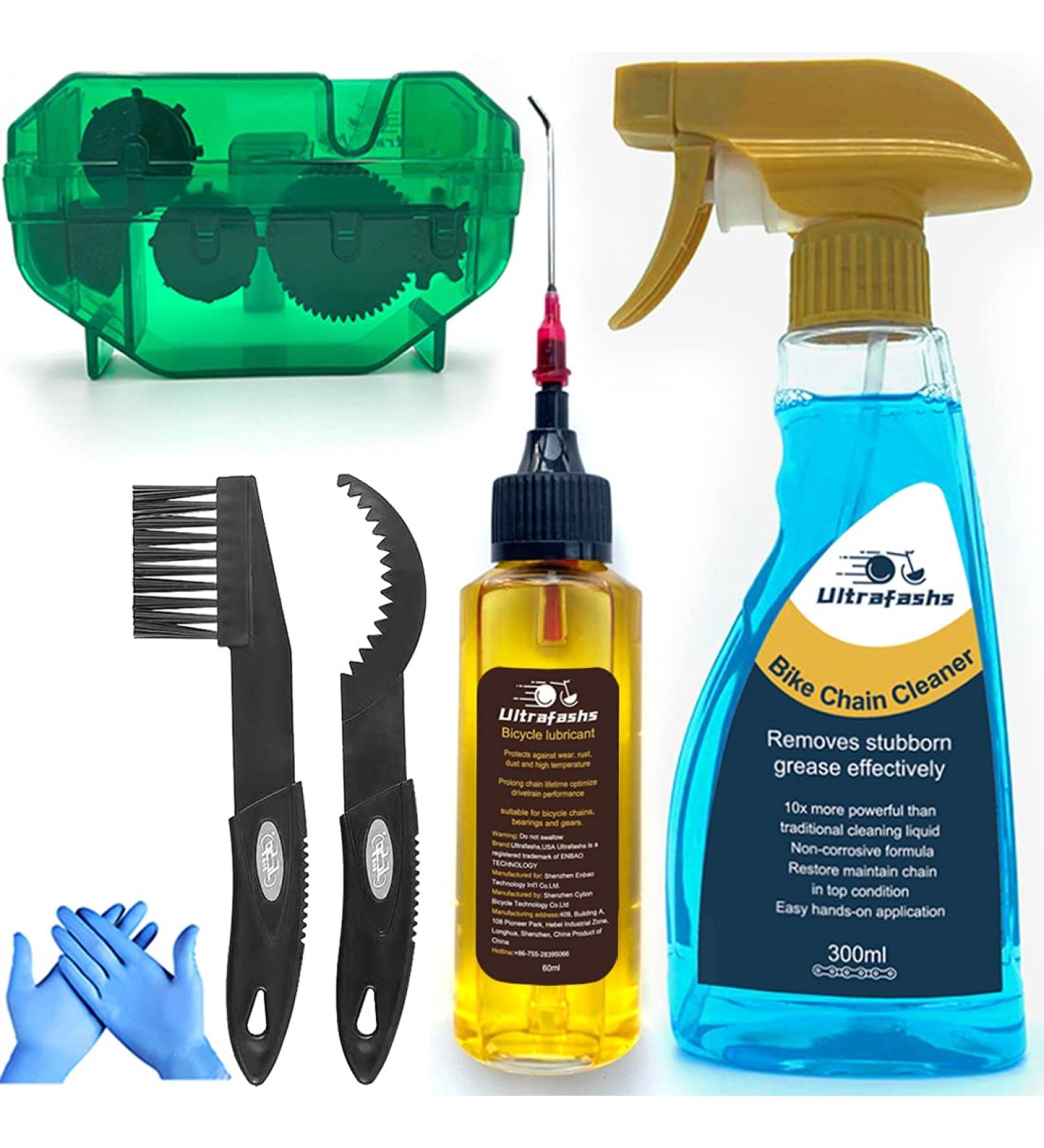 Ultrafashs Bike Chain Oil Lubricant and Cleaner Set - Bike Lube, Degreaser, Chain Scrubber Kit - Buy Online on GoSupps.com