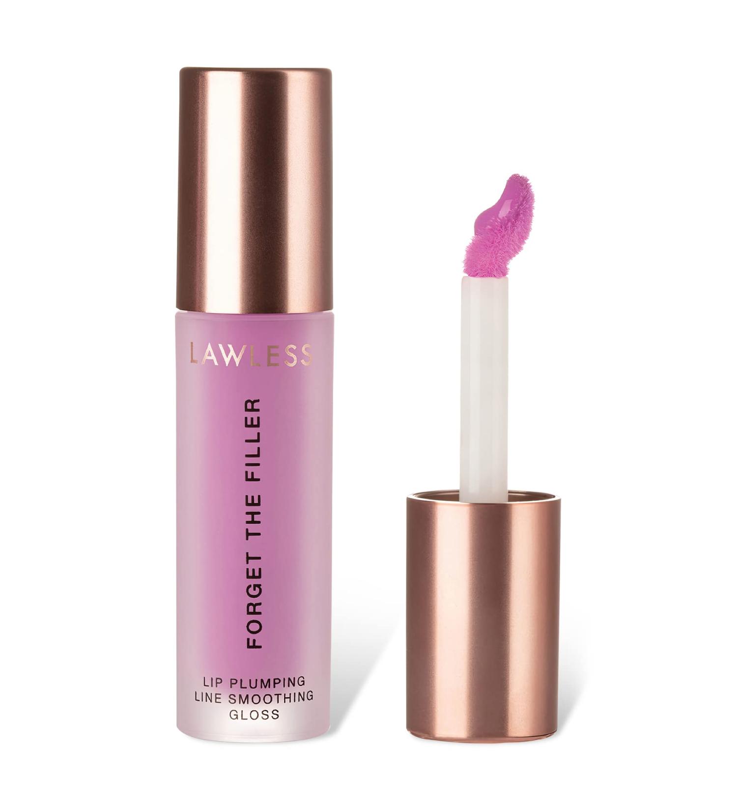 LAWLESS Women's Forget The Filler Lip Plumper Line Gloss Violet Bloom 0.11 oz