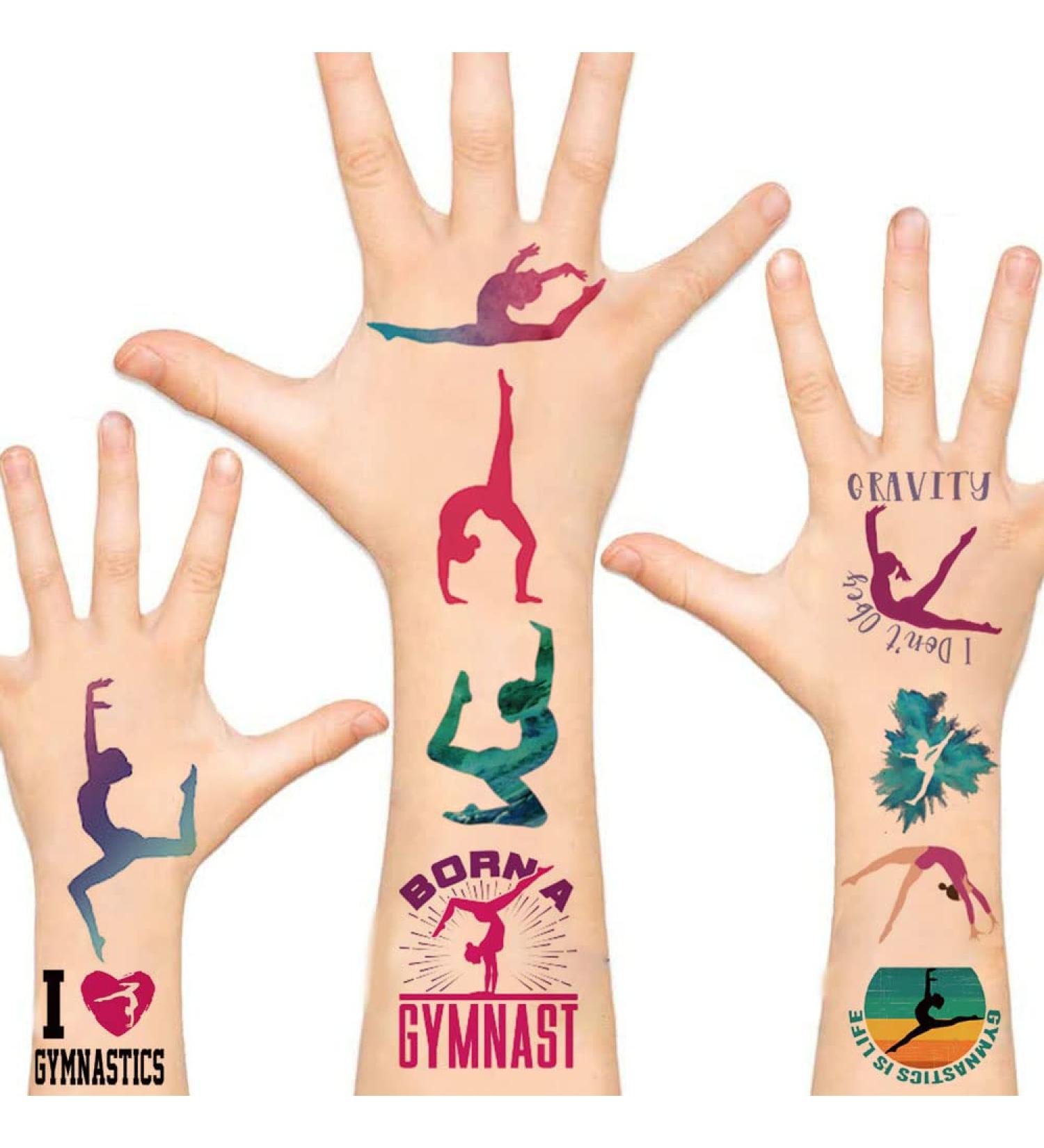 240Pcs Gymnastics Party Favor Temporary Tattoos Stickers | 20 Sheets Gymnastics Birthday Decorations - Buy Online on GoSupps.com