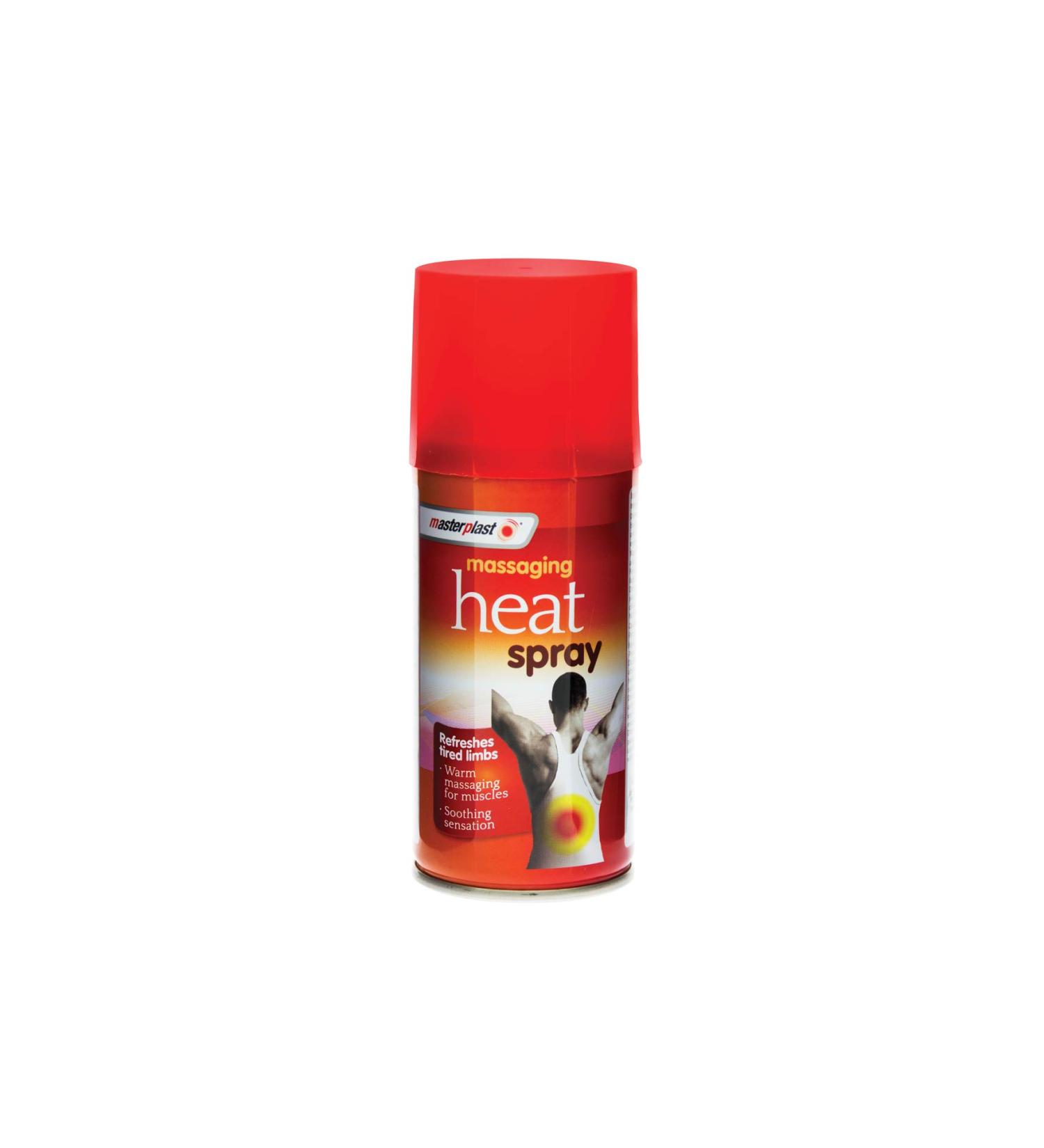 2 x Masterplast Heat Massaging Sprays 150ml - Fast Pain Relief Muscle Injury Treatment