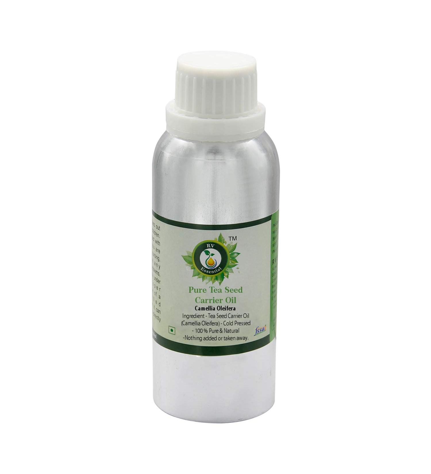 R V Essential Pure Tea Seed Carrier Oil 300ml (10oz)- Camellia Oleifera (100% Pure and Natural Cold Pressed) 10 Fl Oz (Pack of 1) - Buy Online on GoSupps.com