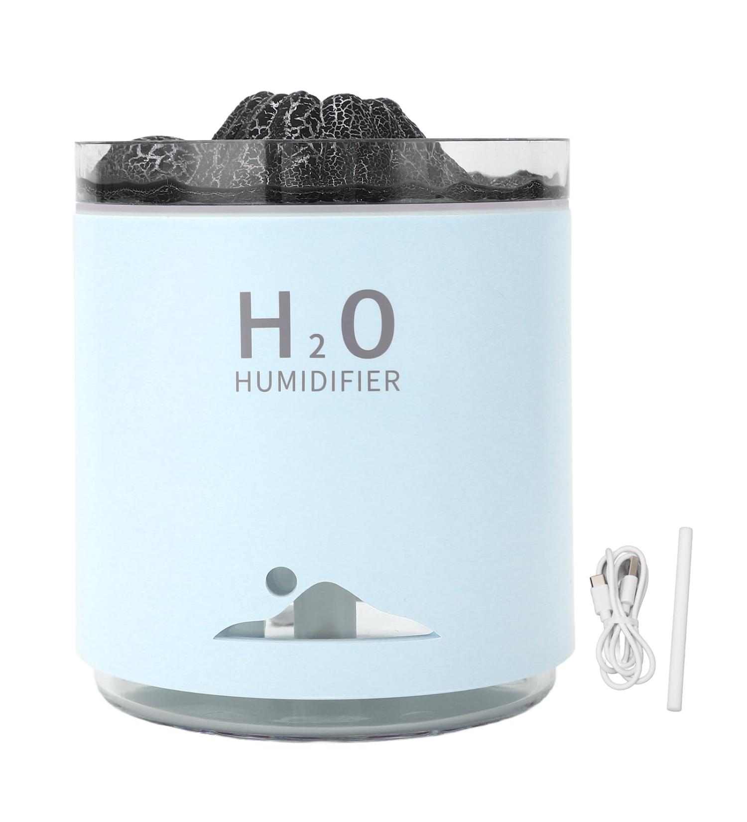 Large Capacity Essential Oil Diffuser & Volcano Night Light Humidifier - Blue Aromatherapy Air Freshener - Buy Online on GoSupps.com