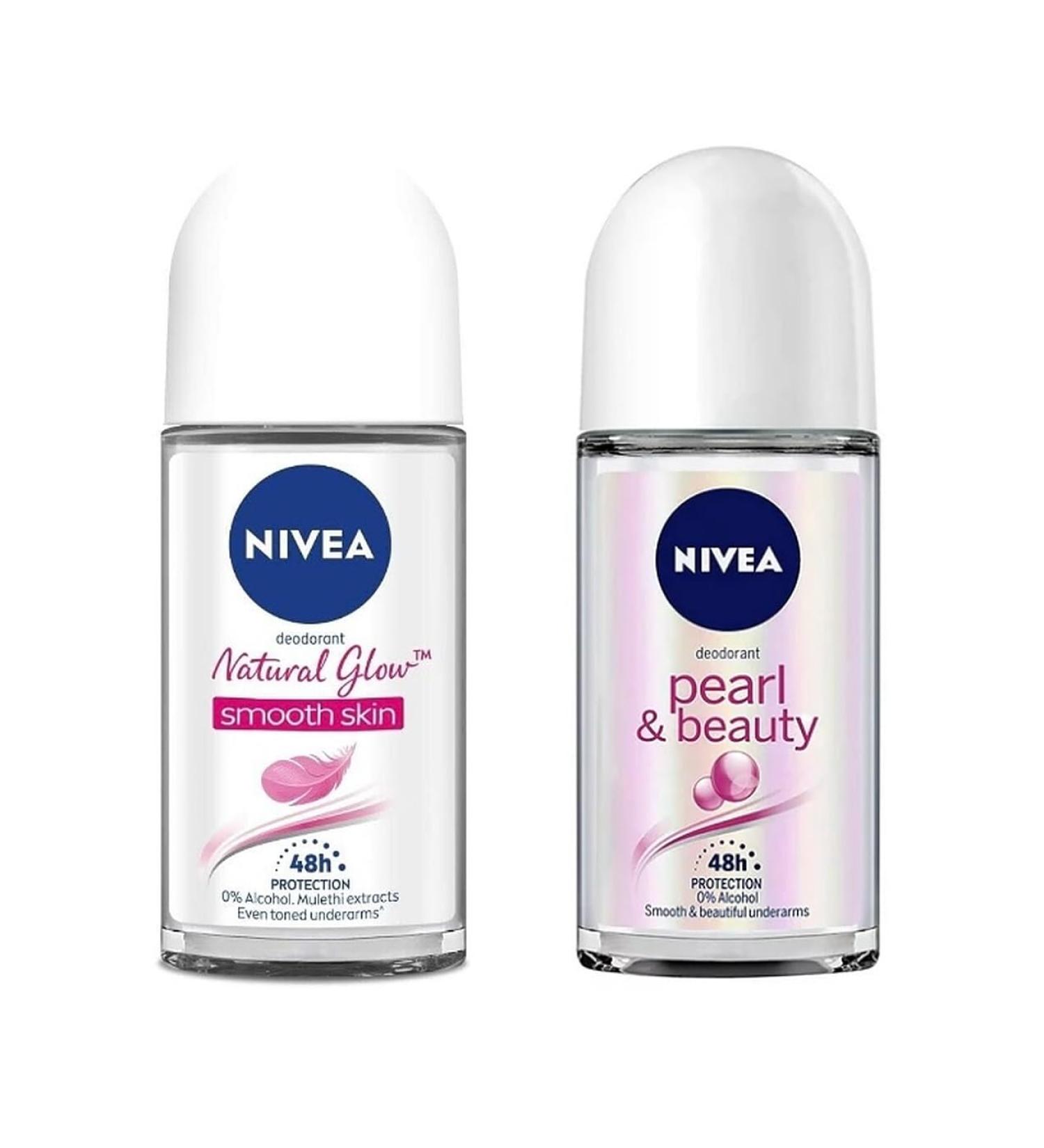 Nivea Nivea 48H Whitening Smooth Skin And 24H Pearl & Beauty Deodorant For Women 50Ml - Buy Online on GoSupps.com