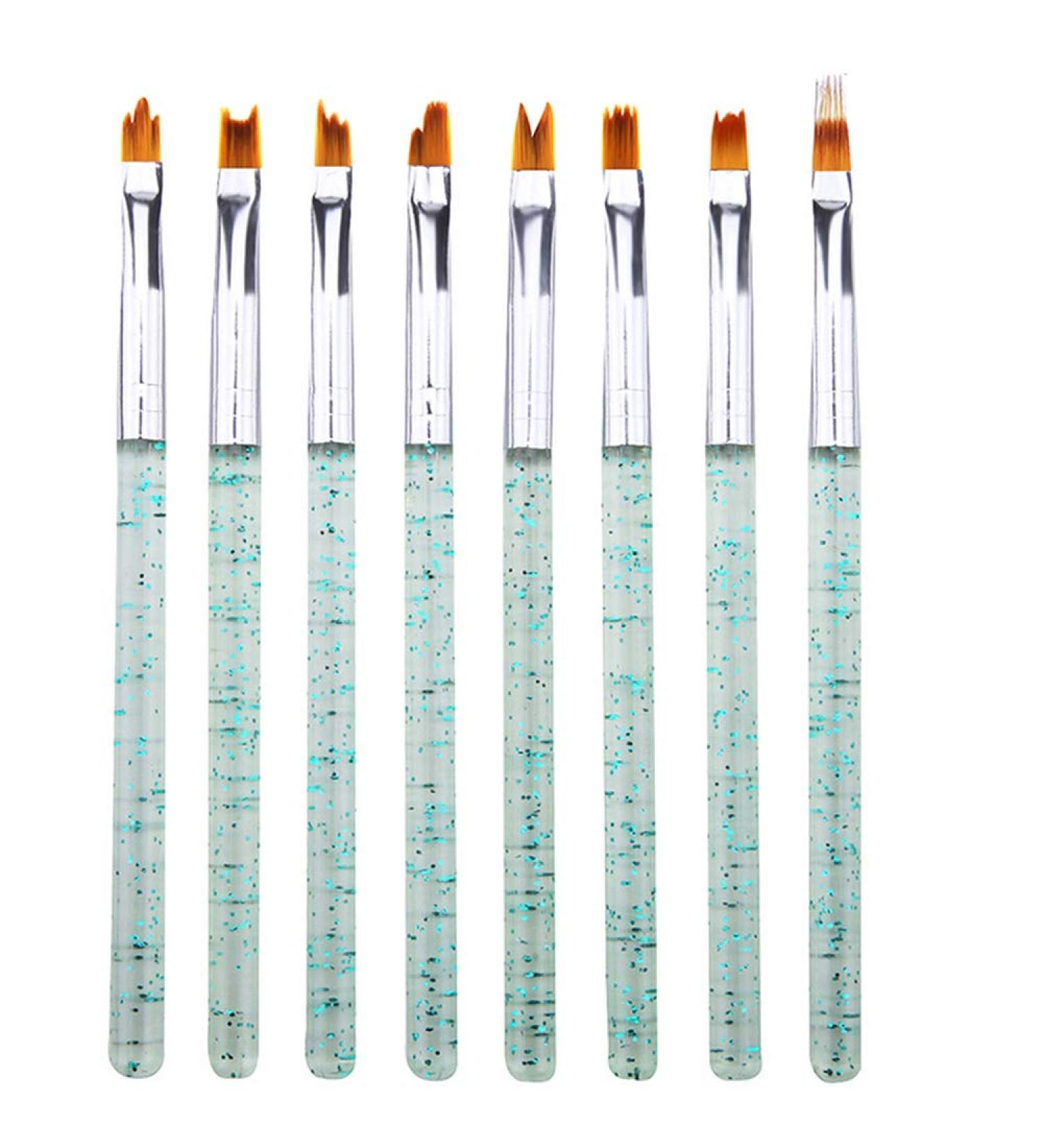 Mwoot 8-Piece Nail Brush Set | Gel Nail Art Pen & Liner | Gradient Nail Design Kit (Green) - Perfect for Stunning Nail Art - Buy Online on GoSupps.com