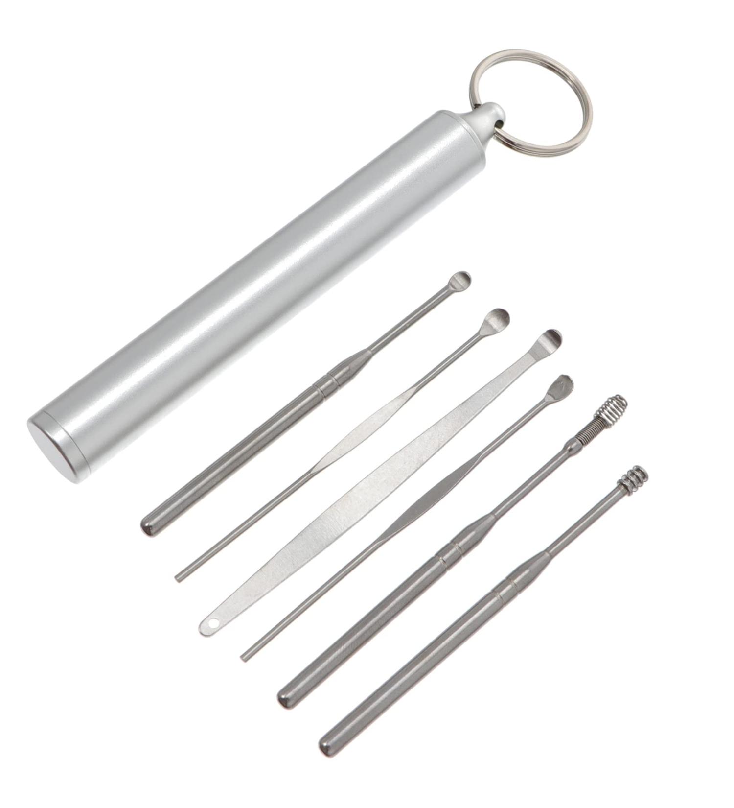 Stainless Steel Ear Curette Picks Removal Kit with Storage Box - Home, Outdoor, Travel - Buy Online on GoSupps.com