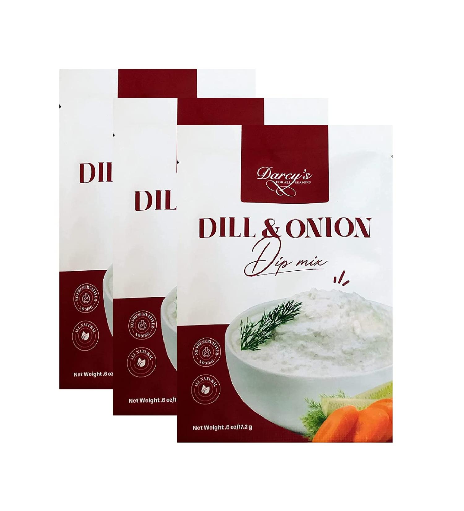 Darcy's For All Seasons Dill and Onion Dip Mix .6 oz - 3-Pack - Delicious Flavorful Blend for Easy Entertaining - Buy Online on GoSupps.com