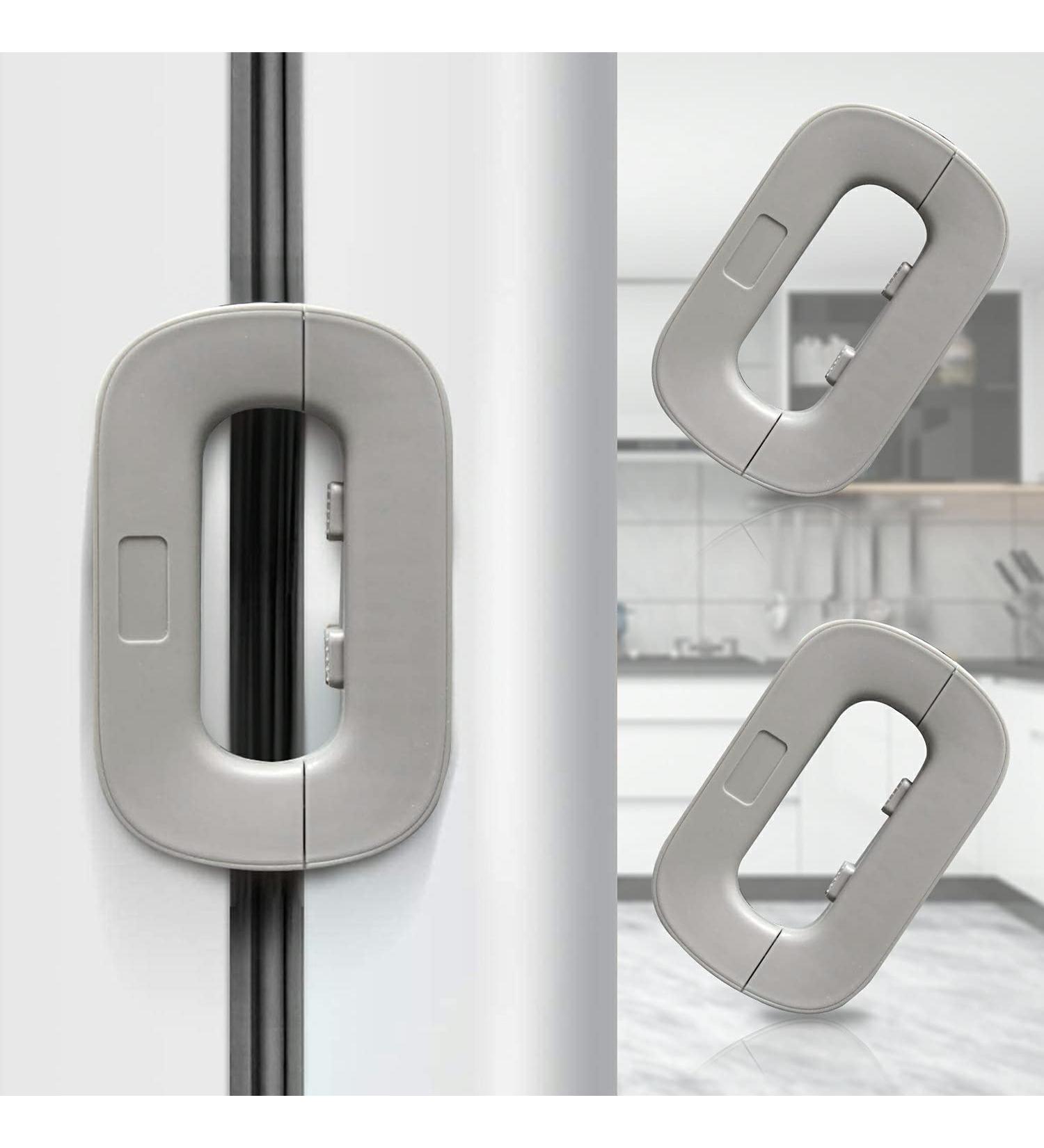 Refrigerator Locks Child Safety Locks 2 Packs Home Fridge Locks Toddler Baby Kids Safety Freezer Door Locks Baby Proofing Cabinet Locks with Strong Adhesive No Tools or Drill Need Grey - Buy Online on GoSupps.com