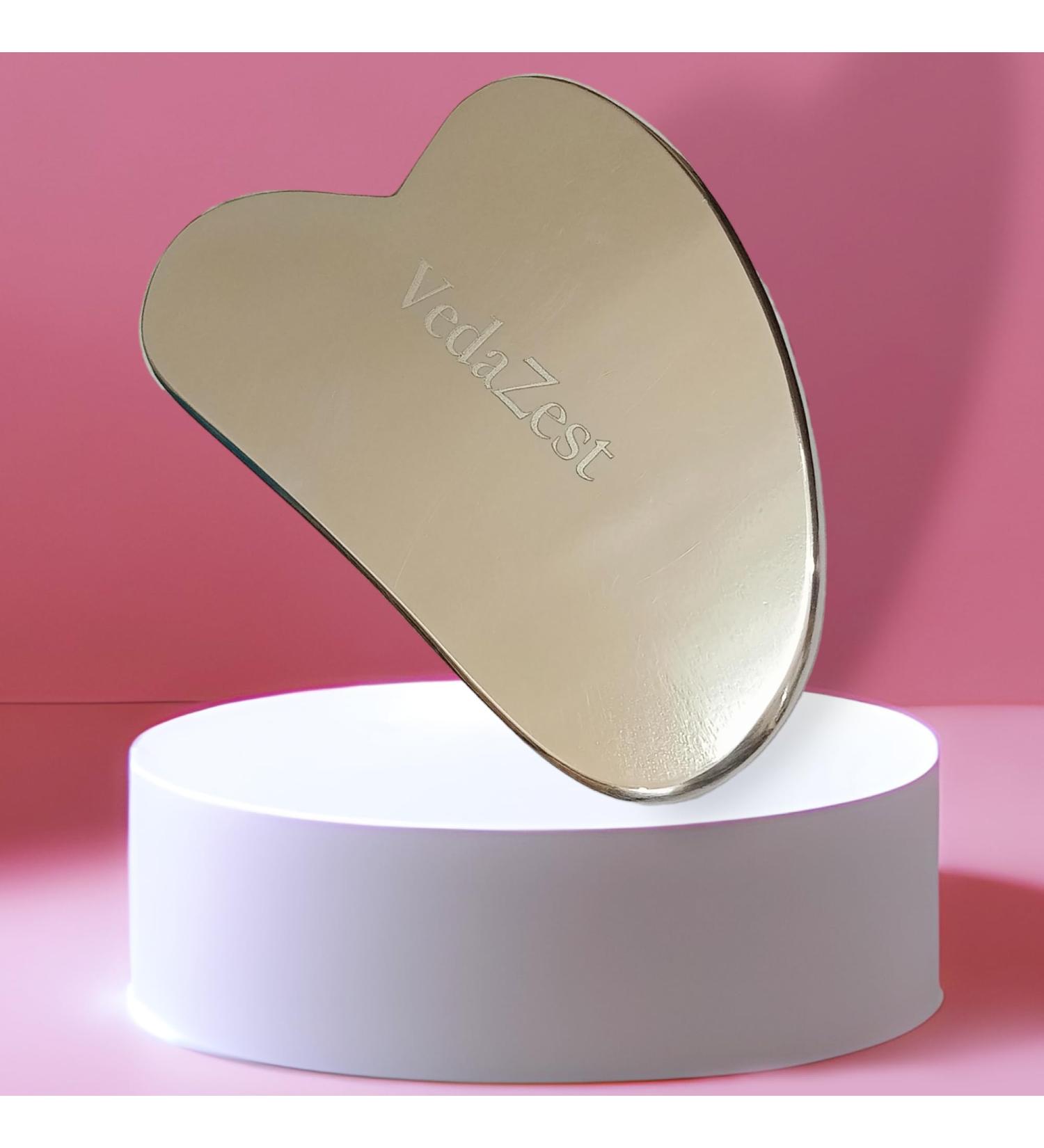 Stainless Steel Gua Sha Facial Massage Tool - Reduce Puffiness & Lift Skin | International Shipping - Buy Online on GoSupps.com