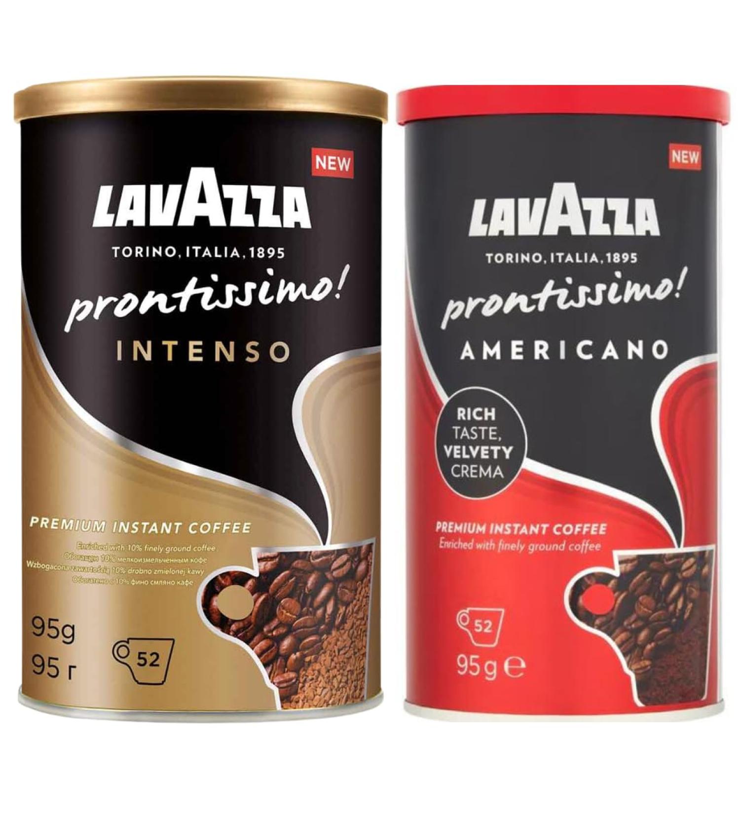 Instant Coffee Bundle with Lavazza Americano Instant Coffee 95g and Lavazza Intenso 95g (2 Pack) - Buy Online on GoSupps.com