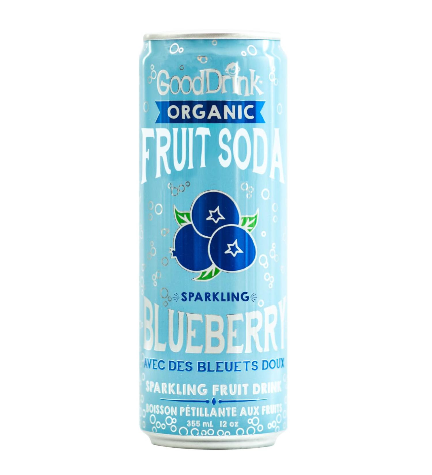 GoodDrink Organic Fruit Soda Blueberry - 355ml (Pack of 12) - Buy Online on GoSupps.com