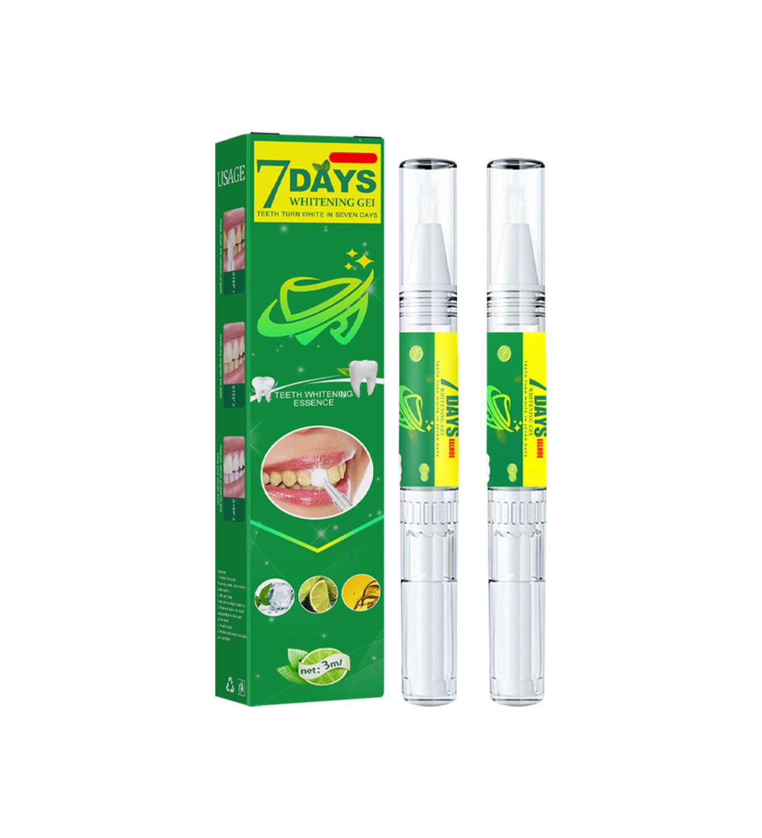 Teeth Whitening Pen - 2Pcs Gel for Effective Painless Whitening | Travel-Friendly Tooth Whitener | Natural Mint Flavor - Buy Online on GoSupps.com