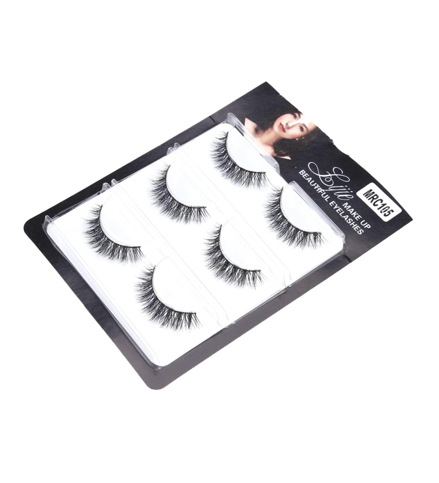 minkissy 3 Pairs Natural Eyelashes Long Thick Eyelashes Fake Eyelash Fake Lashes False Eyelash Dense - Buy Online on GoSupps.com
