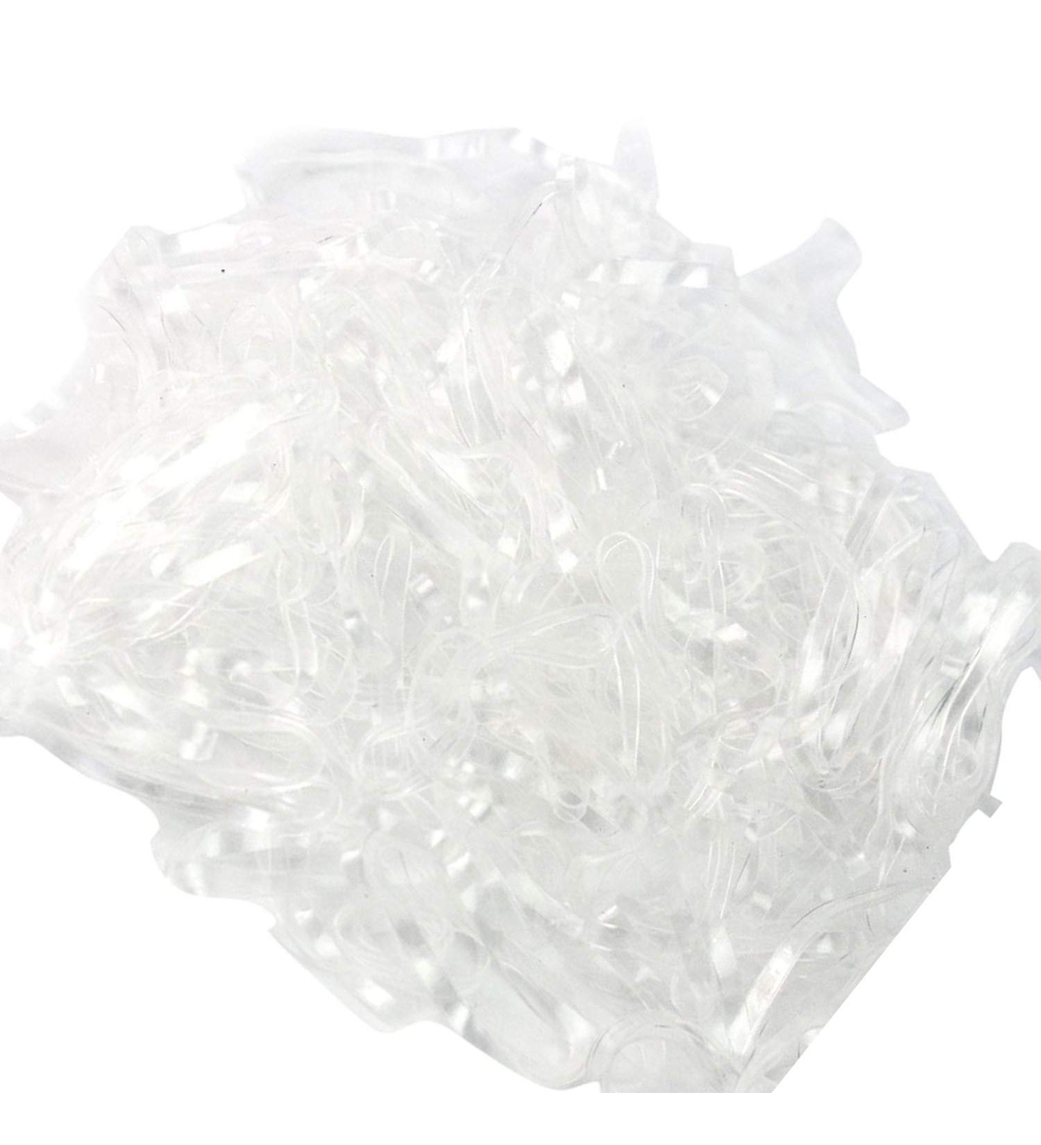 Fliyeong 200pcs Women Transparent Clear Hair Tie Band Ponytail Holder Elastic Rubber Creative and Useful