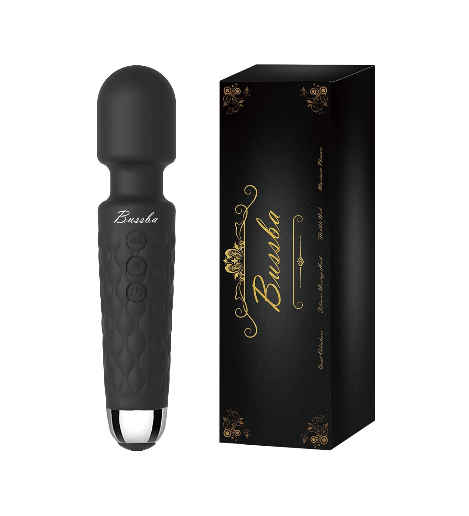 Bussba Cordless Handheld Wand Massager - Powerful & Quiet Rechargeable Waterproof Massager for Muscle Aches - Mini Size for Foot, Scalp, Back, Waist, Neck - Black - Buy Online on GoSupps.com