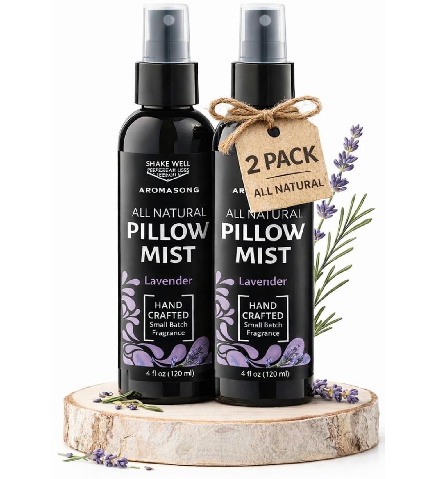Aromasong Lavender Pillow Spray for Sleeping | 2-Pack | All Natural Calming Linen & Bedtime Sleep Mist for Deep Sleep - Pillow Spray Aromatherapy with Botanical Essential Oils for Relaxing Stress - Buy Online on GoSupps.com
