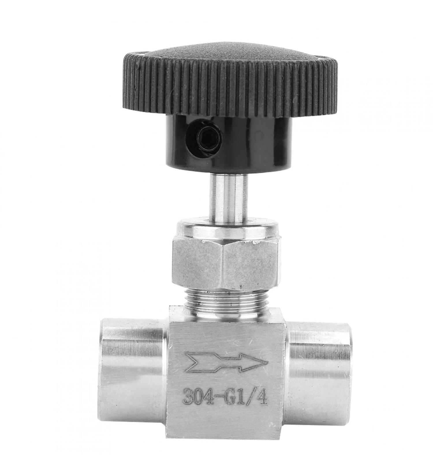 Water/Gas/Oil Flowing Regulation Stainless Steel BSPP Female Thread Straight Needle Valve for Water Gas Oil Transmission(Black Handle 1/4in) - Buy Online on GoSupps.com