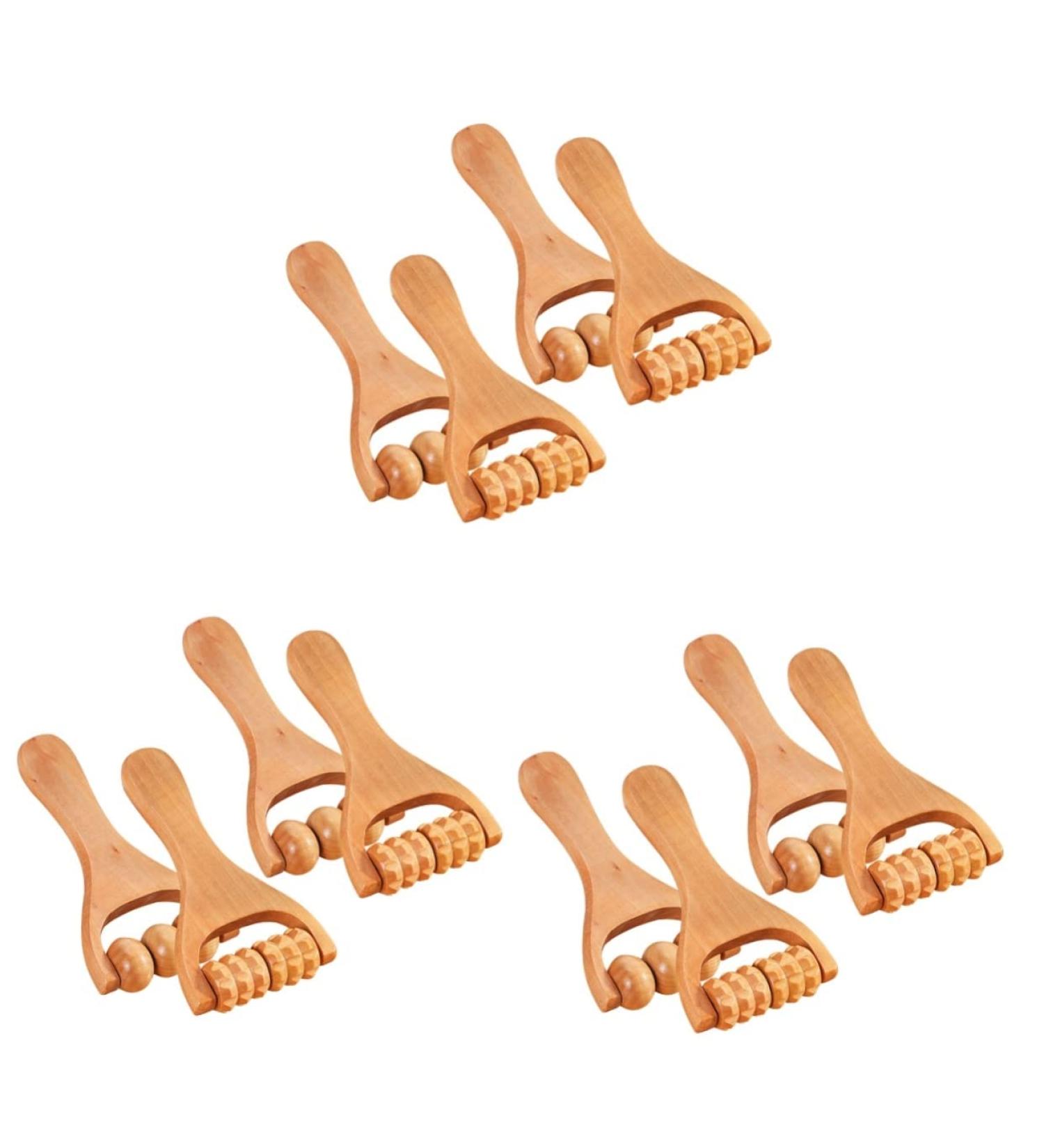GLEAVI 12pcs Massage Hand Roller Set - Wooden Foot Sole & Neck Massager - International Shipping - Buy Online on GoSupps.com