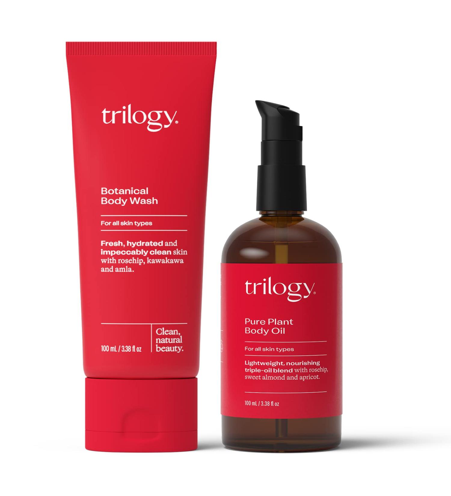 Trilogy Body Beautiful Duo Set | Botanical Body Wash & Pure Plant Body Oil - Limited Edition | International Shipping Available - Buy Online on GoSupps.com