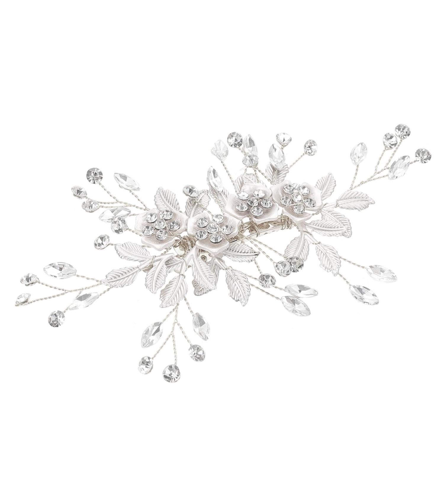 Angoily Rhinestone Hair Comb Bridal Comb Crystal Hair Crystal Barrette Wedding Rhinestone Hair Clip Flower Hair Clips for Women Wedding Hair Comb - Buy Online on GoSupps.com