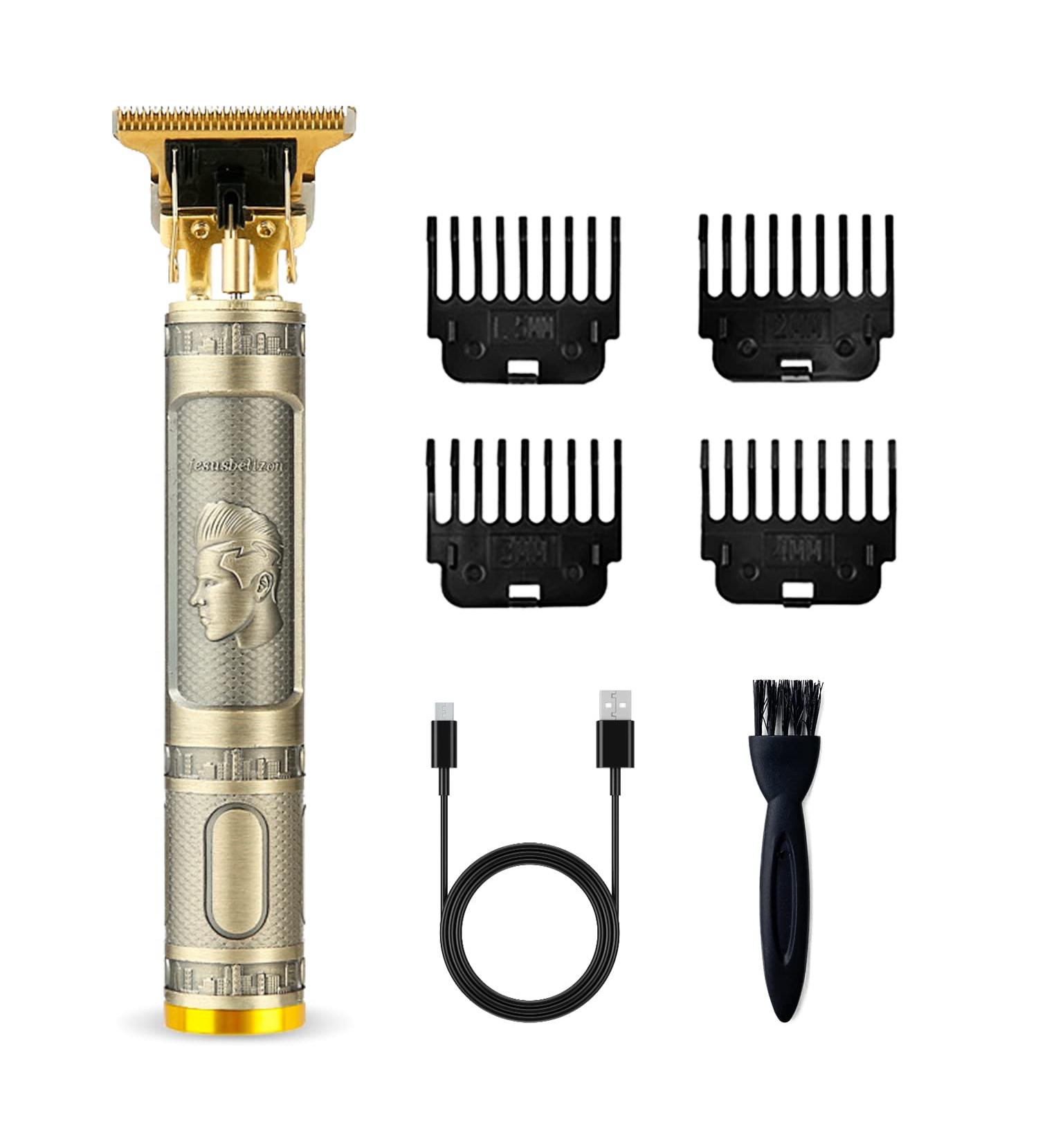 Cordless Hair & Beard Trimmer with 4 Guide Combs - Rechargeable T-Blade Hair Edgers & Clippers for Zero Gapped Haircut - Professional Electric Hair Trimmer for Men - Fathers Day Gift (Bronze) - Buy Online on GoSupps.com