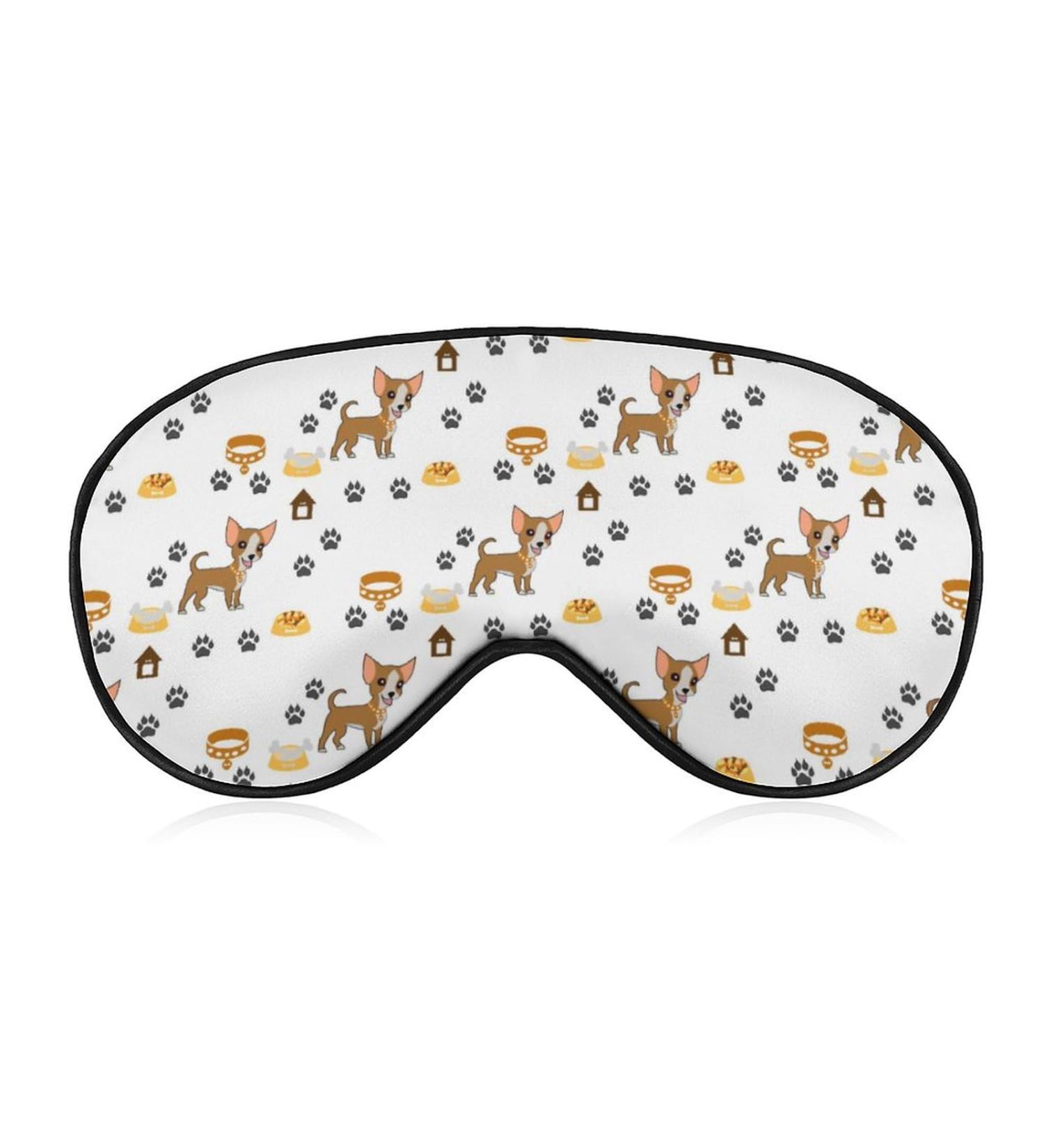 Chihuahua Dog Paw Print Sleep Mask Adjustable Blindfold for Better Sleep and Travel - Men and Women - Buy Online on GoSupps.com