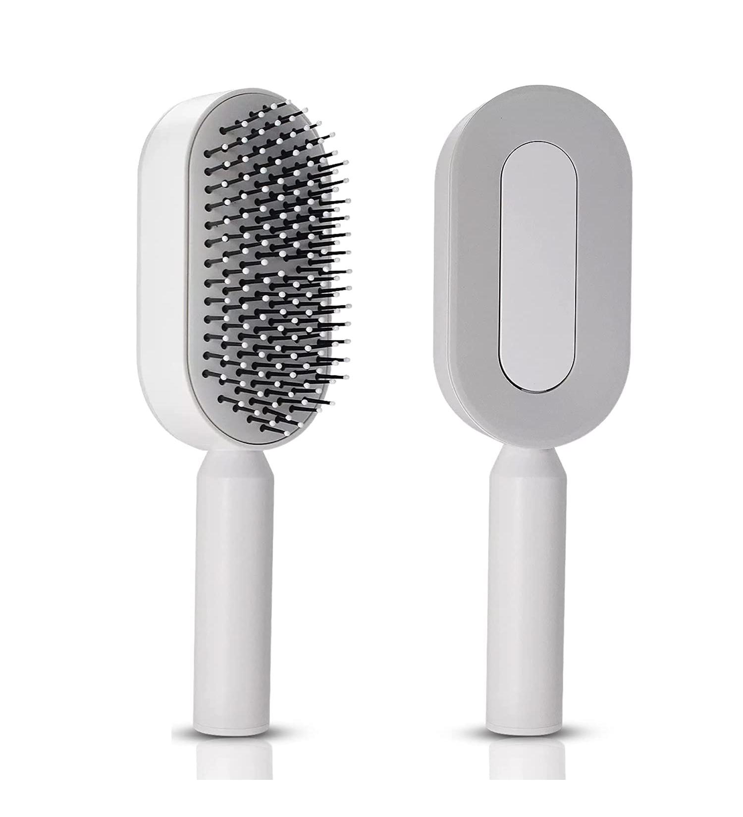 JiedHiur Self Cleaning Hair Brush - 3D Air Cushion Hair Brush for Women - Airbag Massage Comb for Thick Hair - White - Buy Online on GoSupps.com