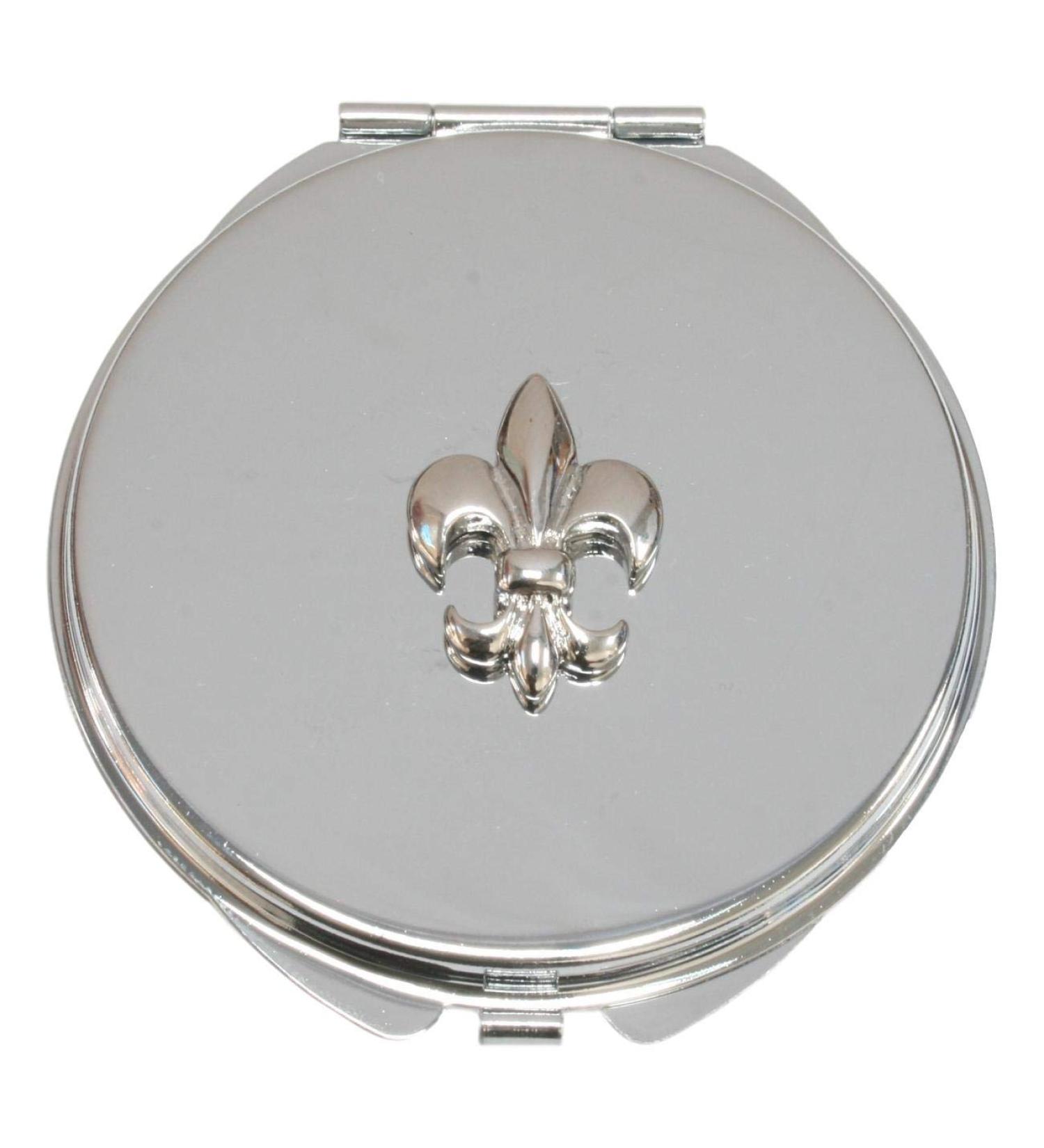 Fleur-De-Lis Compact Mirror Handbag Gift With Free Engraving 466 - Buy Online on GoSupps.com