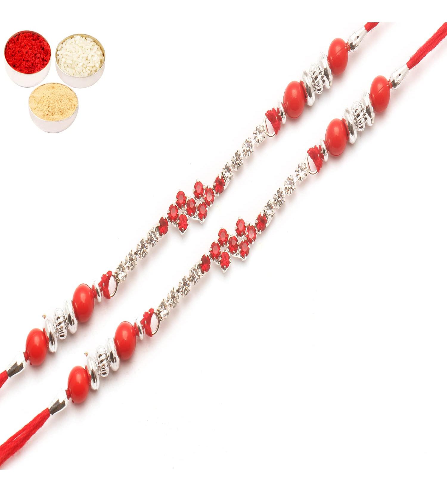 Ghasitaram Gifts Rakhi for Brother Rakhis Online - Set of 2-333 diamond Rakhi - Buy Online on GoSupps.com