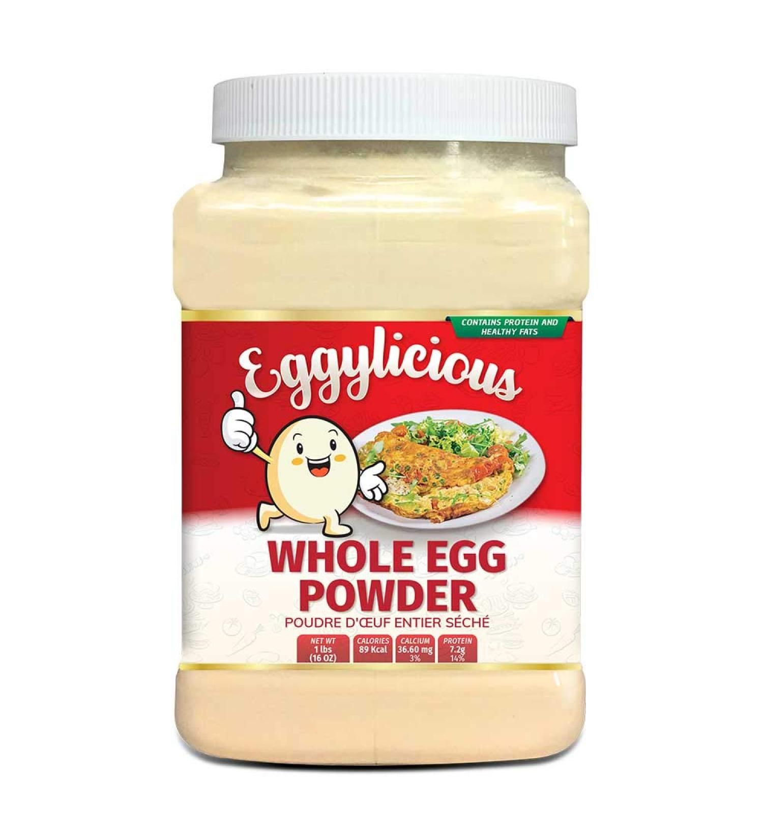 Eggylicious Whole Egg Powder 1lb - Dried Natural Protein Mix for Baking & Icing - Non-GMO, Pasteurized, No Additives - Buy Online on GoSupps.com