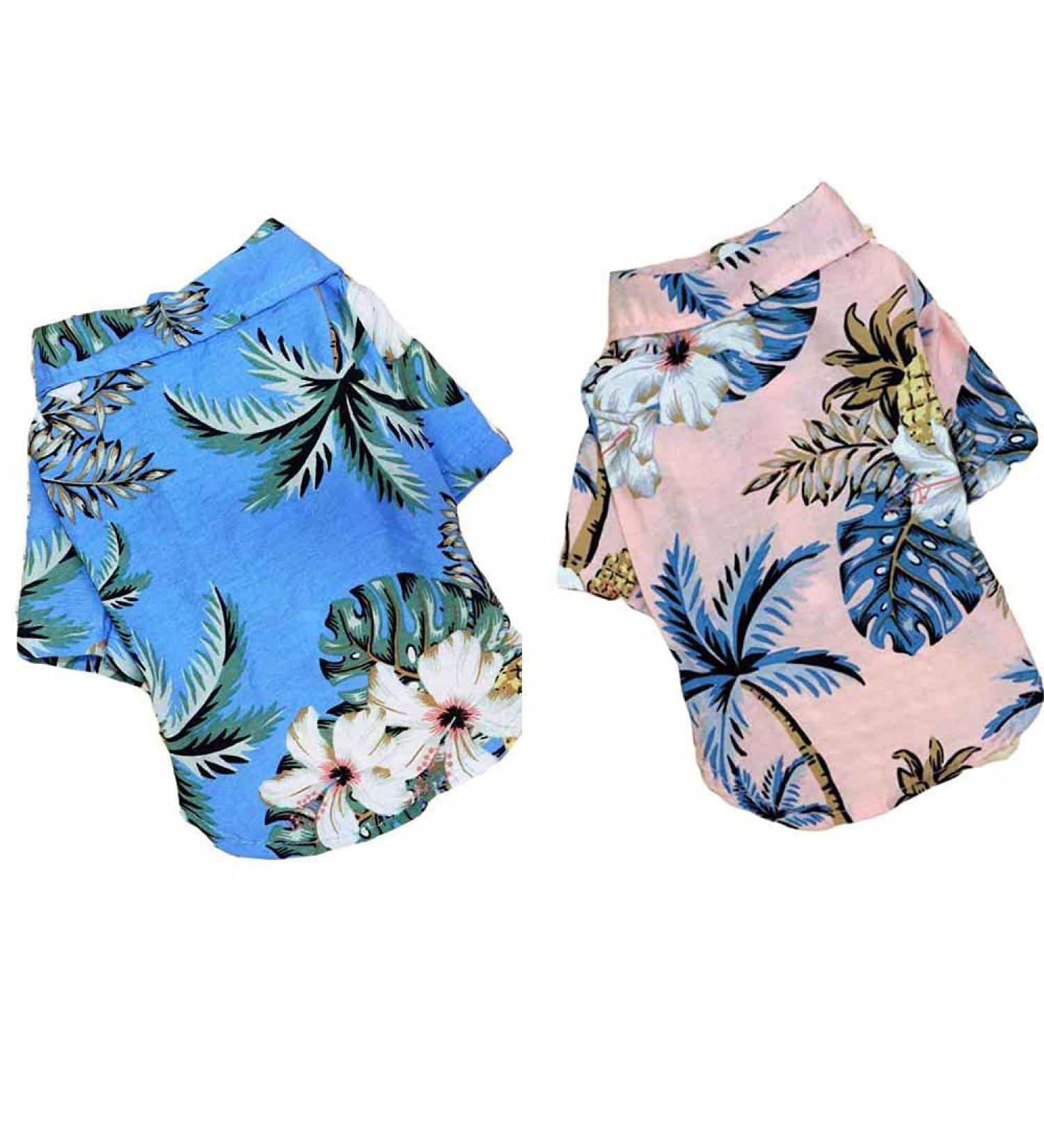 Feiling 2 Pack Hawaiian Dog Shirts - Summer T-Shirts for Small Dogs & Cats - Comfortable Beach Apparel - Buy Online on GoSupps.com