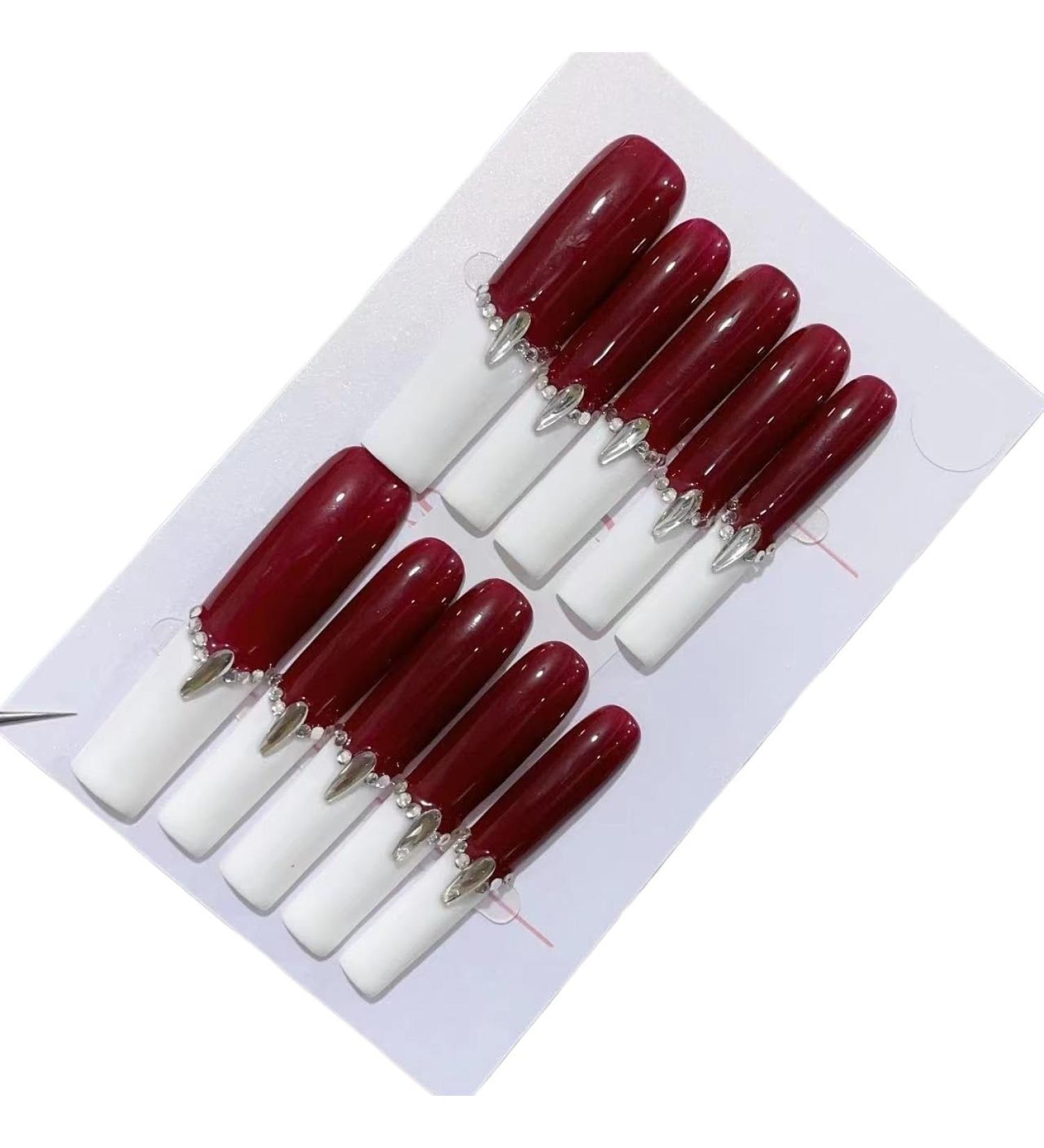 Handmade wearing of European and American style nail patches halo dyeing detachable nail art patches fake nails(A-006 S)