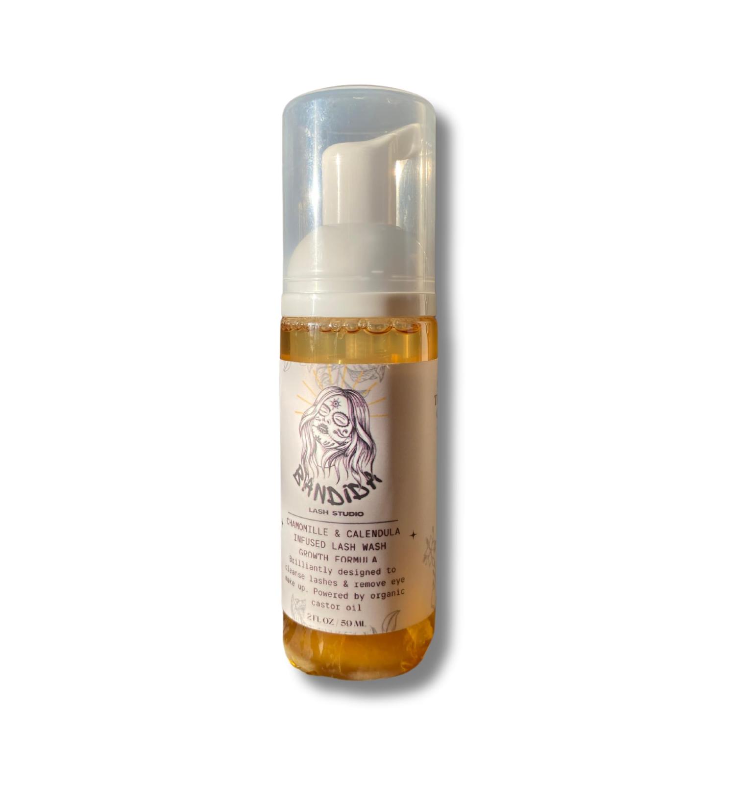 Eyelash Extension Shampoo & Brush | Foaming Lash Wash for Extensions & Natural Lashes | Organic Chamomile & Calendula | Safe Makeup Remover with Castor Oil 2oz - Buy Online on GoSupps.com