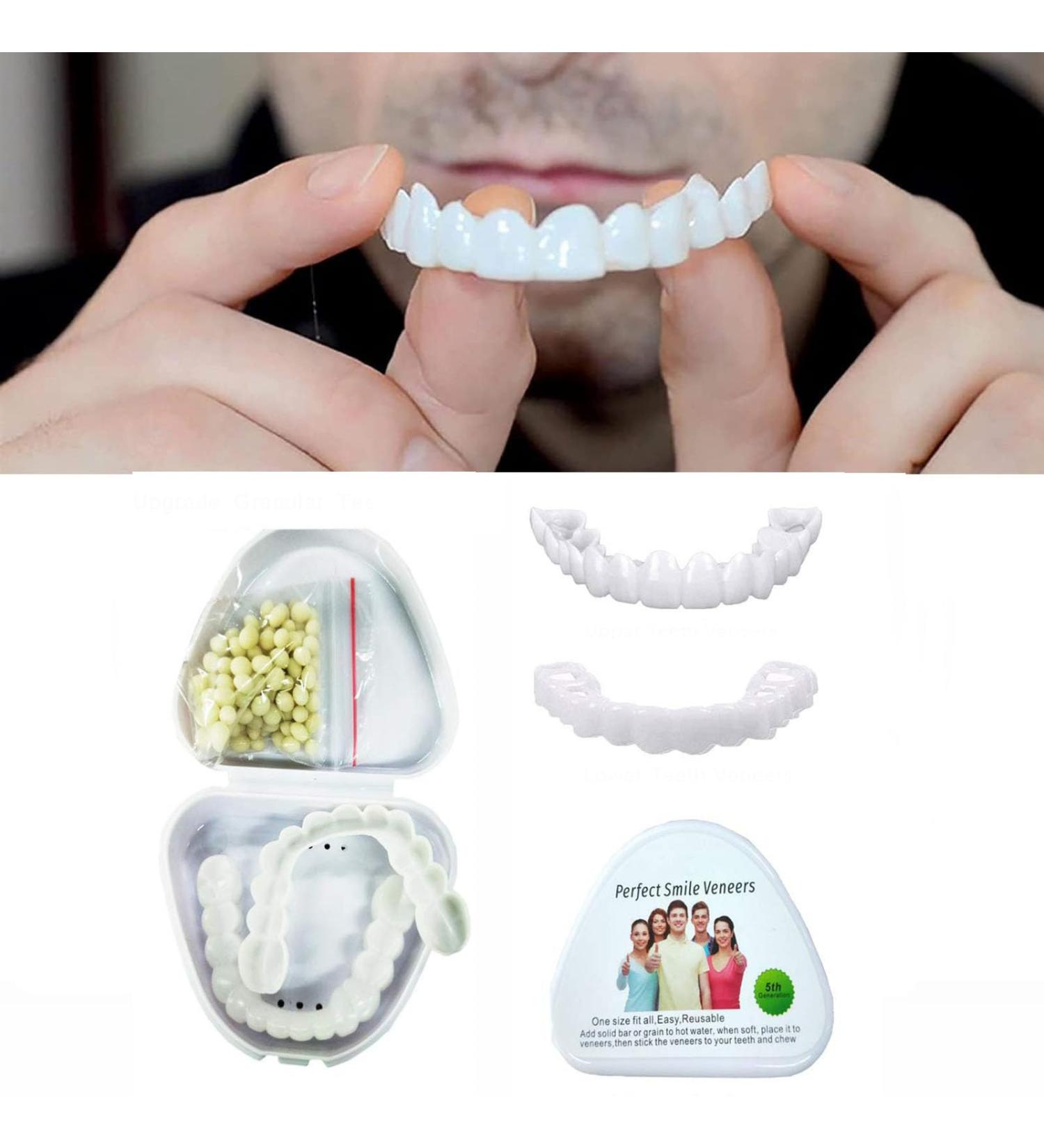 Buy Flipped Warm 2 Pairs of Veneers Teeth - Instant Comfort Prostheses & False Teeth for Braces - Buy Online on GoSupps.com