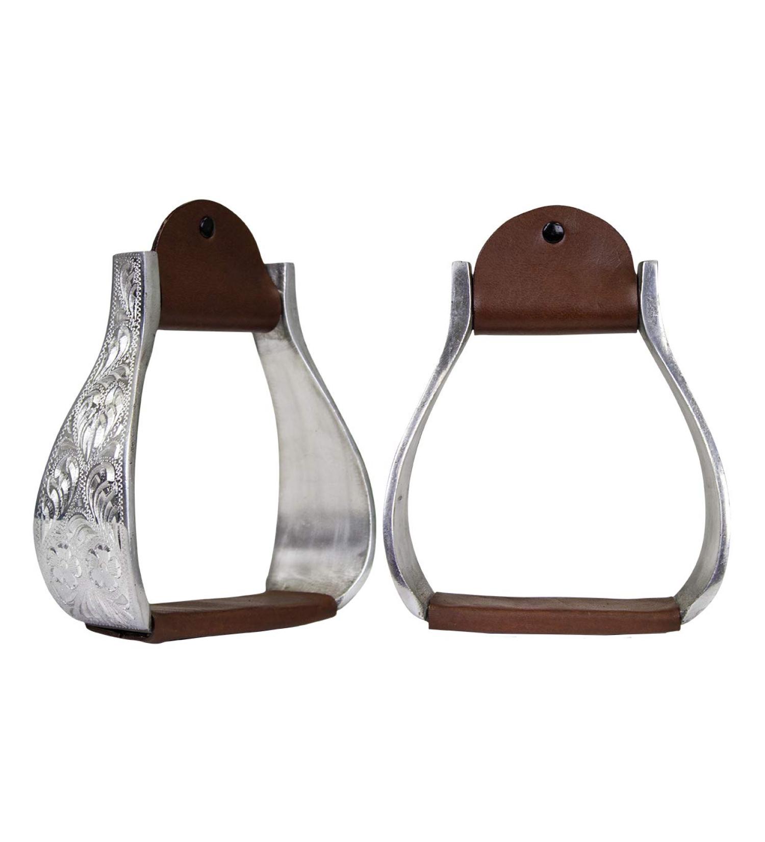 Tahoe Tack Engraved Heavyweight Adult Western Bell Show Stirrups - Quality and Style for Western Riders - Buy Online on GoSupps.com