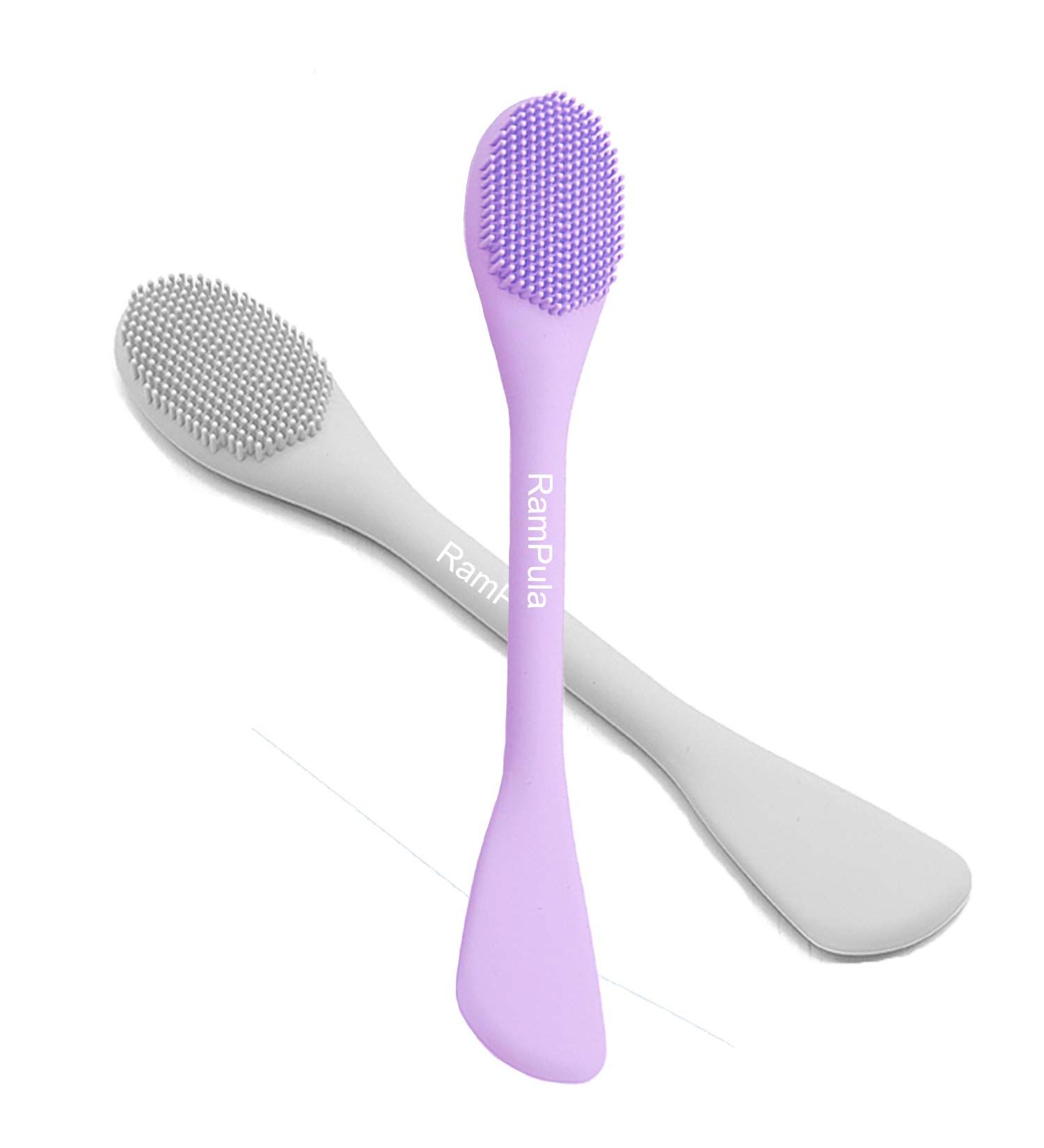 RamPula Silicone Facial Mask Applicator - Double-Head Face Skincare Brush for Makeup & Masks - Purple/Grey - Buy Online on GoSupps.com