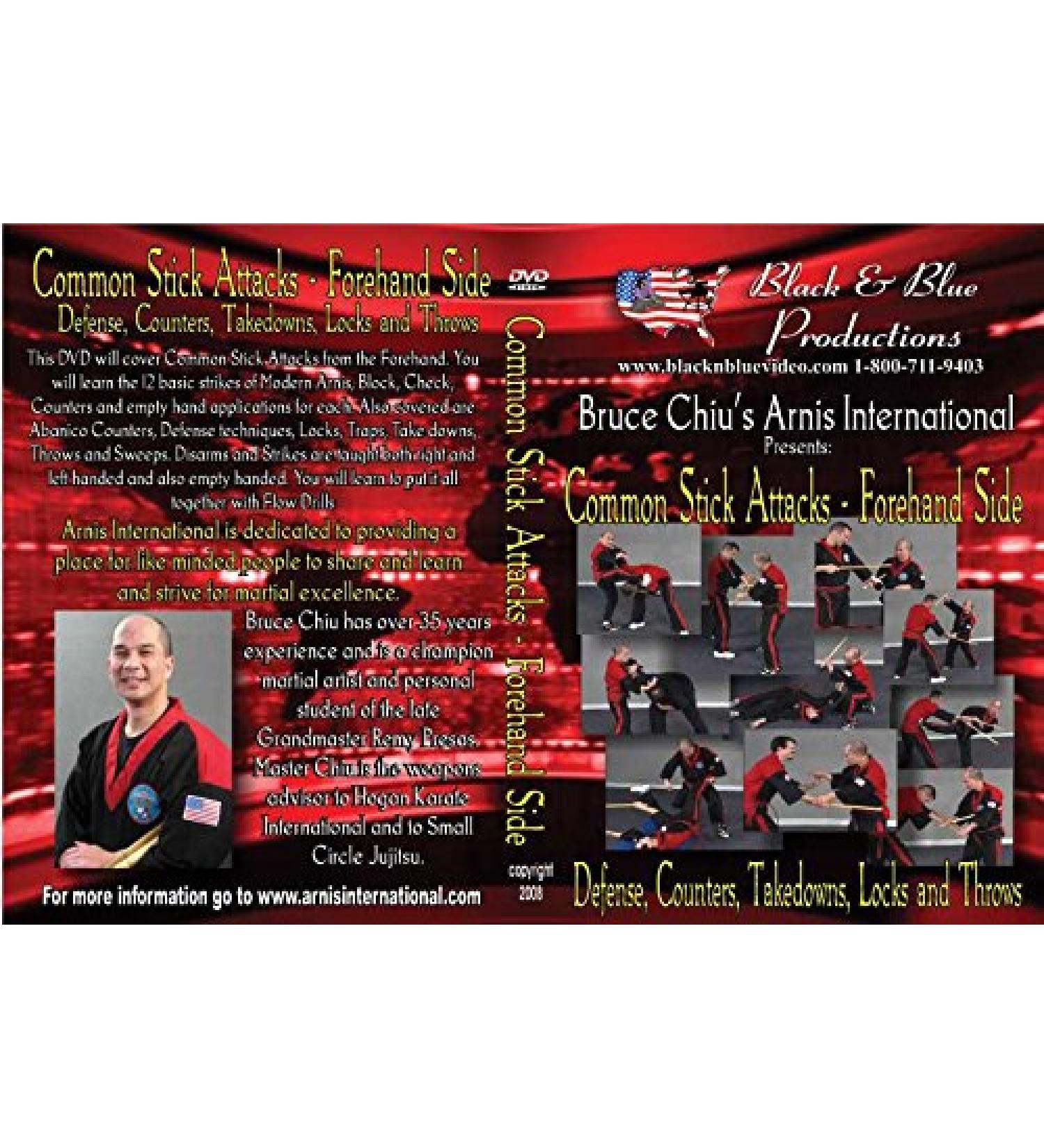 Bruce Chiu Arnis Common Stick Attacks Forehand DVD defense counters takedowns