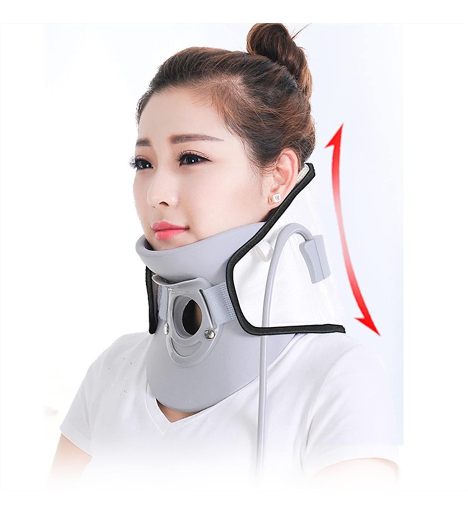 Alkani Air Cervical Neck Traction Device - Adjustable Inflatable Neck Stretcher Collar for Home Use | Improve Spine Alignment & Comfort | White - Buy Online on GoSupps.com
